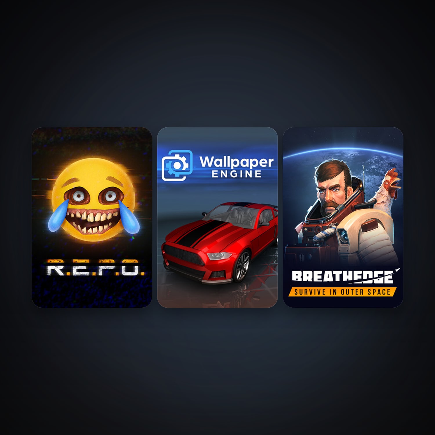 Wallpaper Engine + Breathedge, 5 games, clean — HabibiAccounts