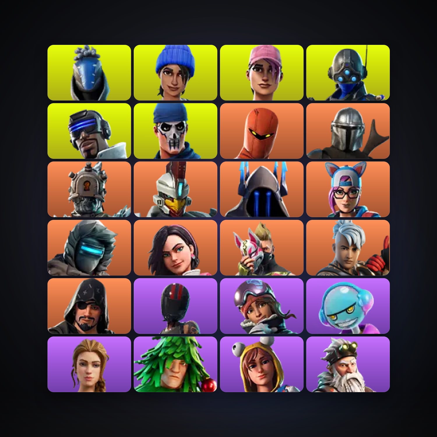 Fortnite locker — 47 skins — 250 V-Bucks — lvl 636 — HabibiAccounts