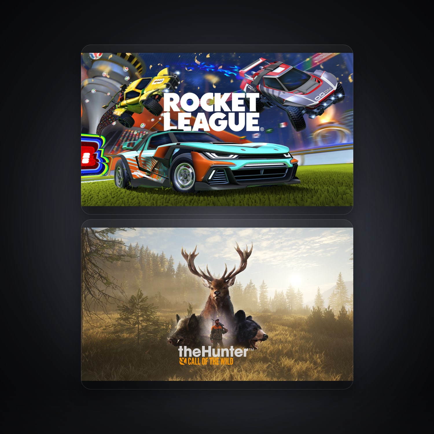 Rocket League & theHunter: Call of the Wild | 2 Games — HabibiAccounts