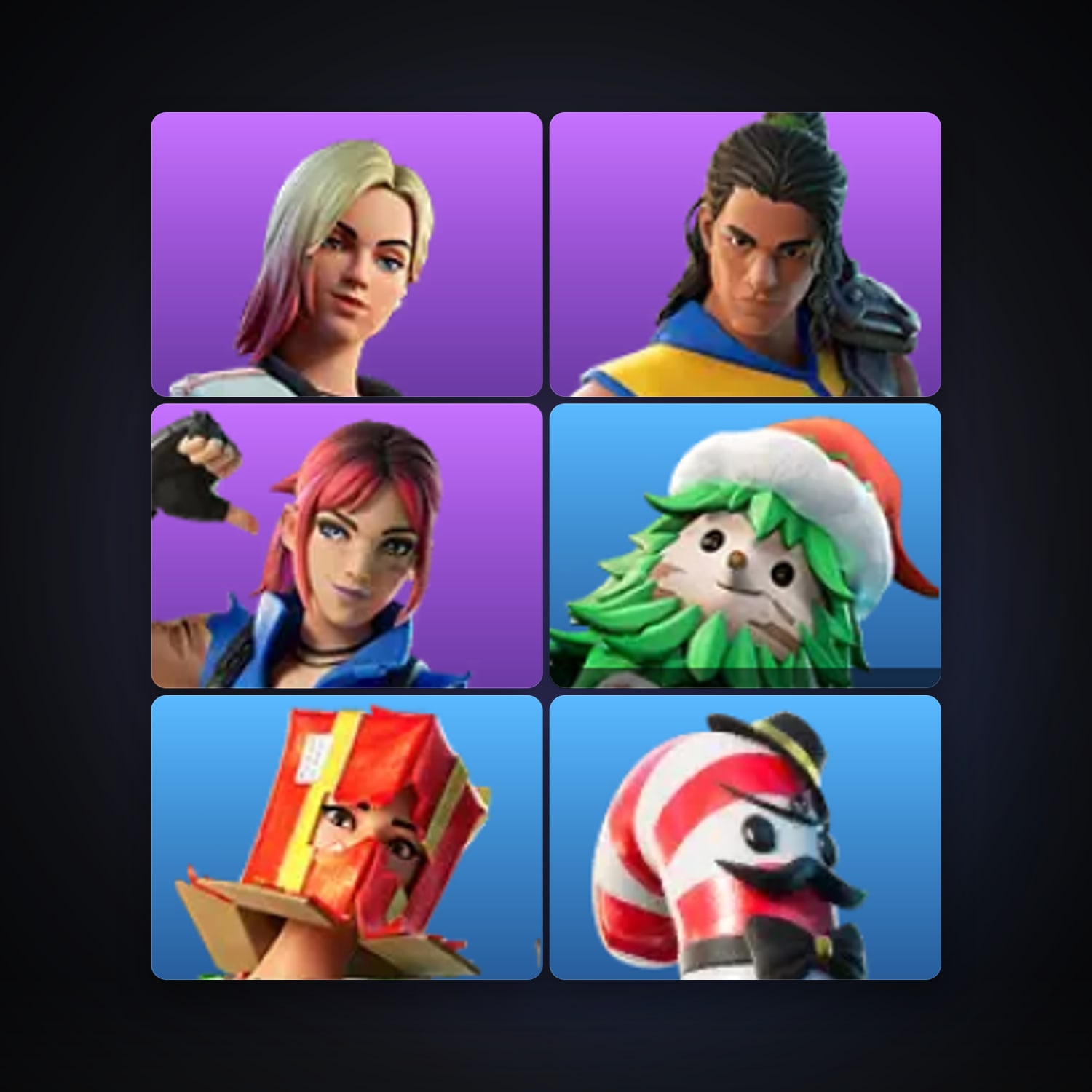 Fortnite locker — 6 skins — 400 V-Bucks — lvl 142 — HabibiAccounts