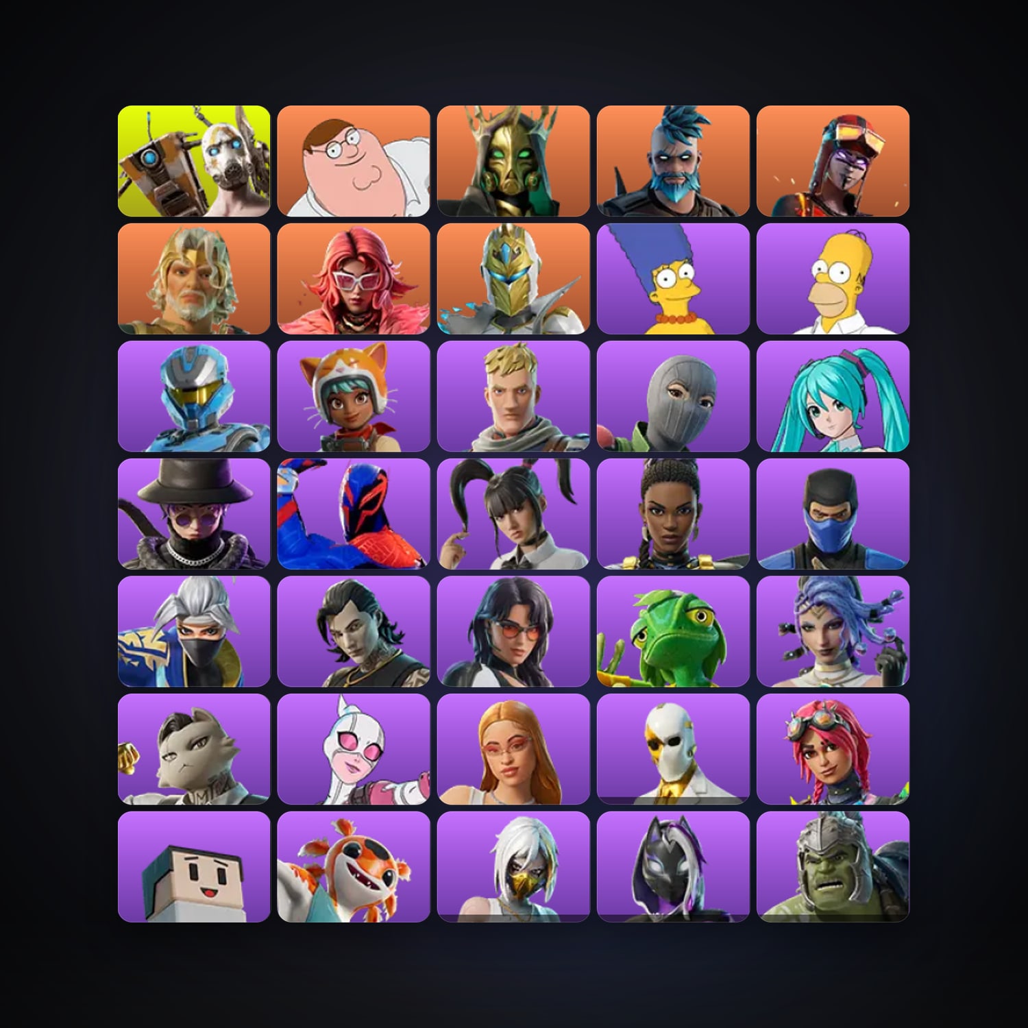 Fortnite locker — 202 skins — 200 V-Bucks — lvl 3715 — HabibiAccounts