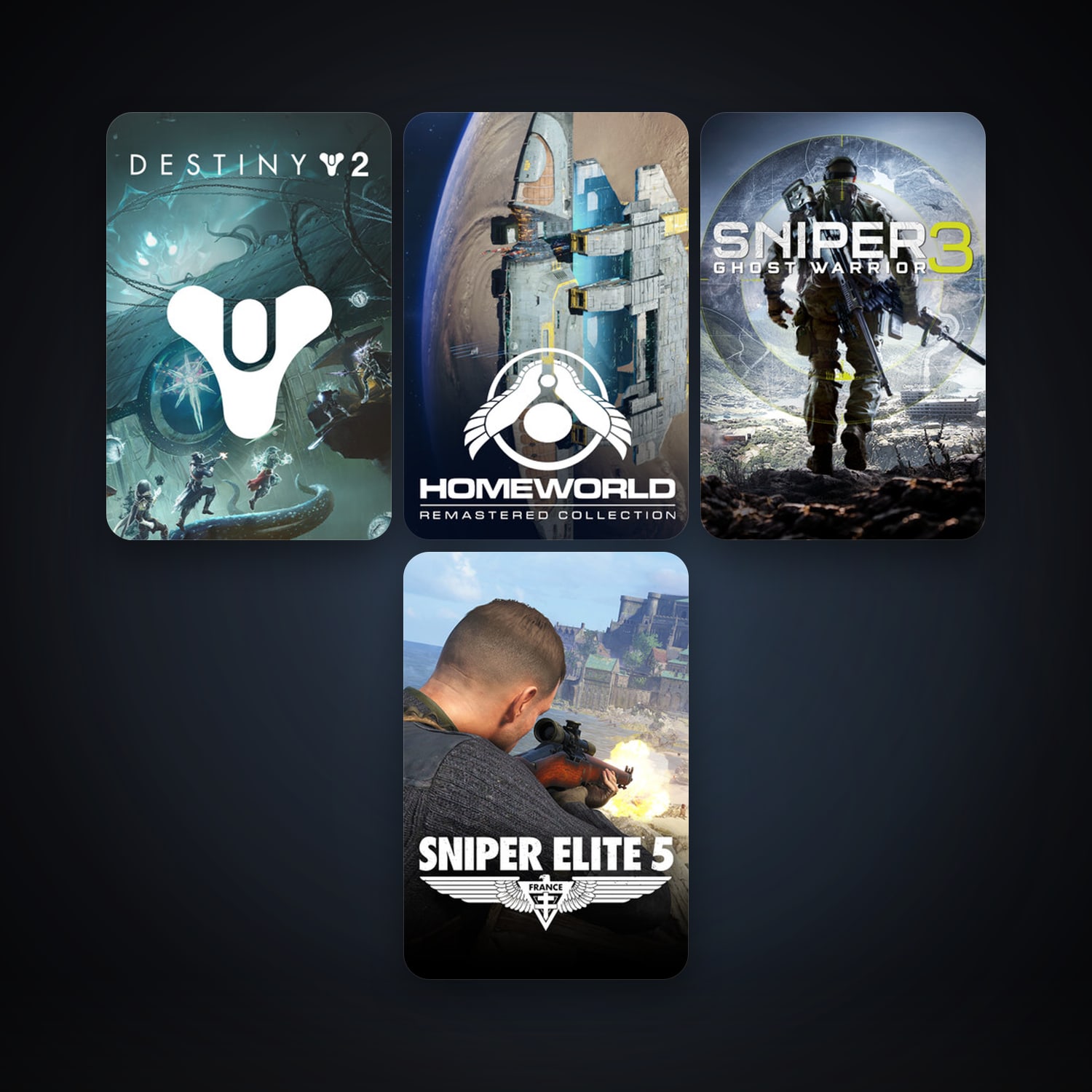Homeworld Remastered Collection + Sniper Ghost Warrior 3, 10 games, clean — HabibiAccounts