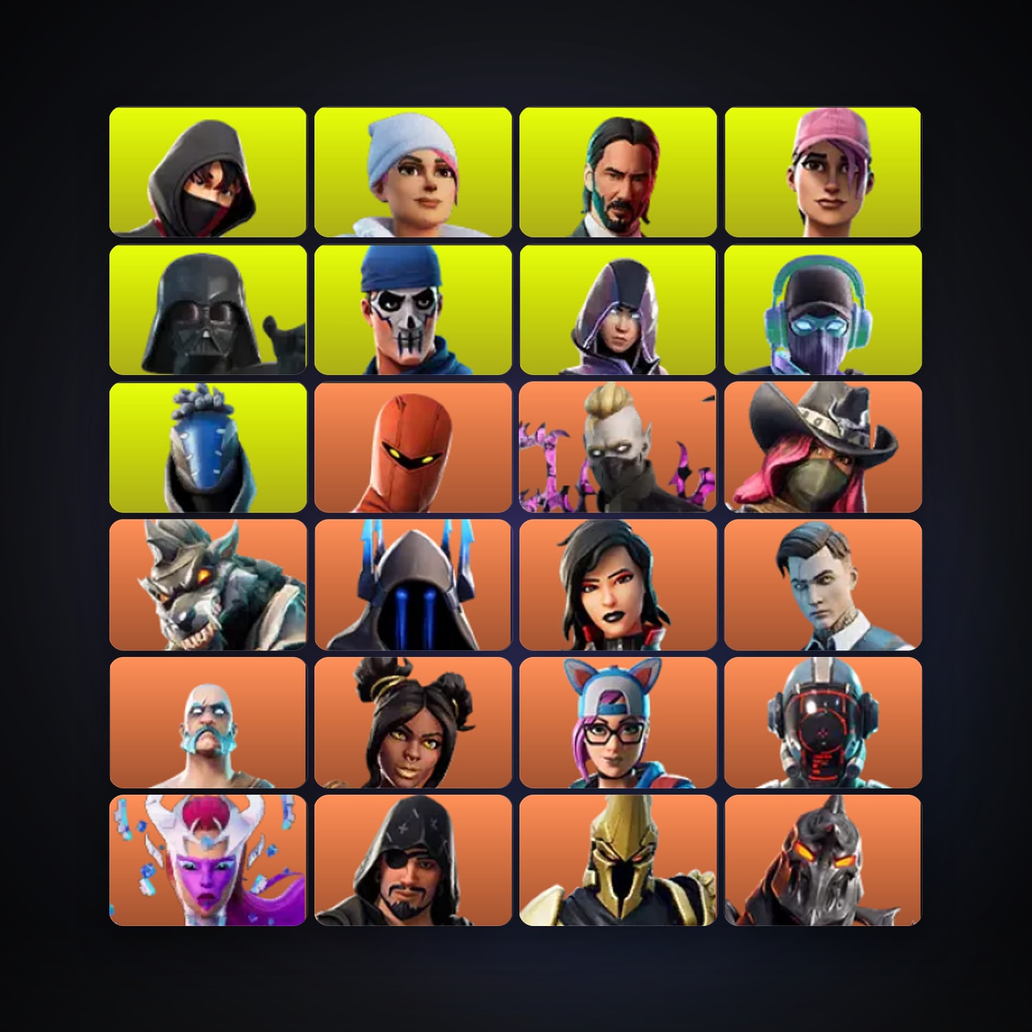 هالحساب فورتنايت، اللوكر مليان 323 سكن، 2.1K فيبوكس، لفل 3750، 678 فوز — HabibiAccounts