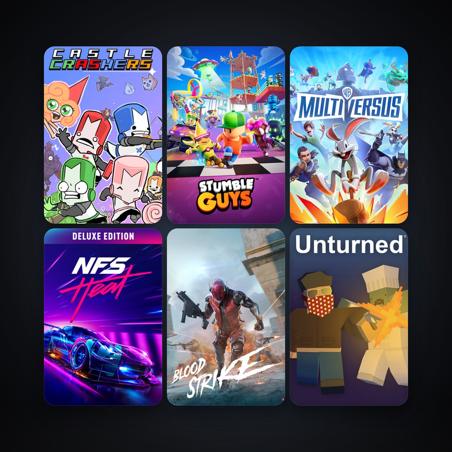 Castle Crashers & Stumble Guys | 30 Games | Clean — HabibiAccounts