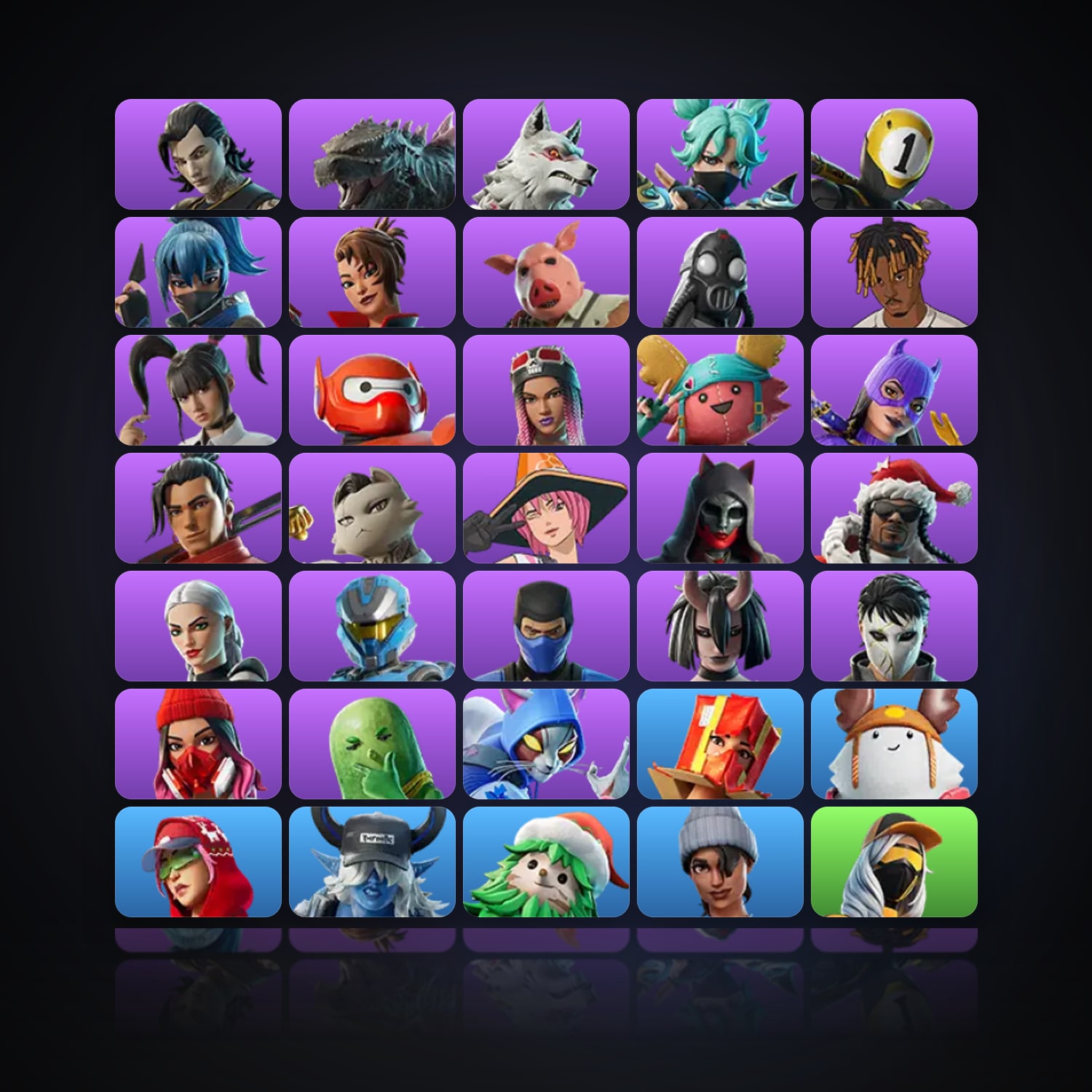 Fortnite | 35 Skins | 300 V-Bucks | Level 1286 | 48 Wins — HabibiAccounts