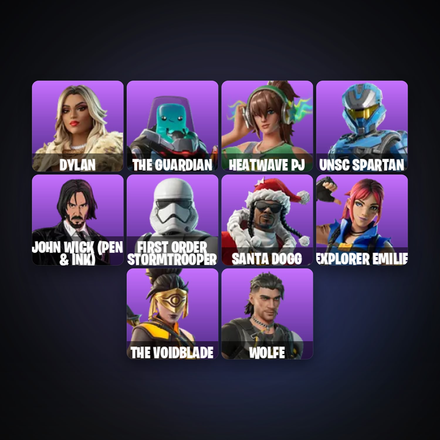 Fortnite locker — 15 skins — 700 V-Bucks — lvl 448 — HabibiAccounts