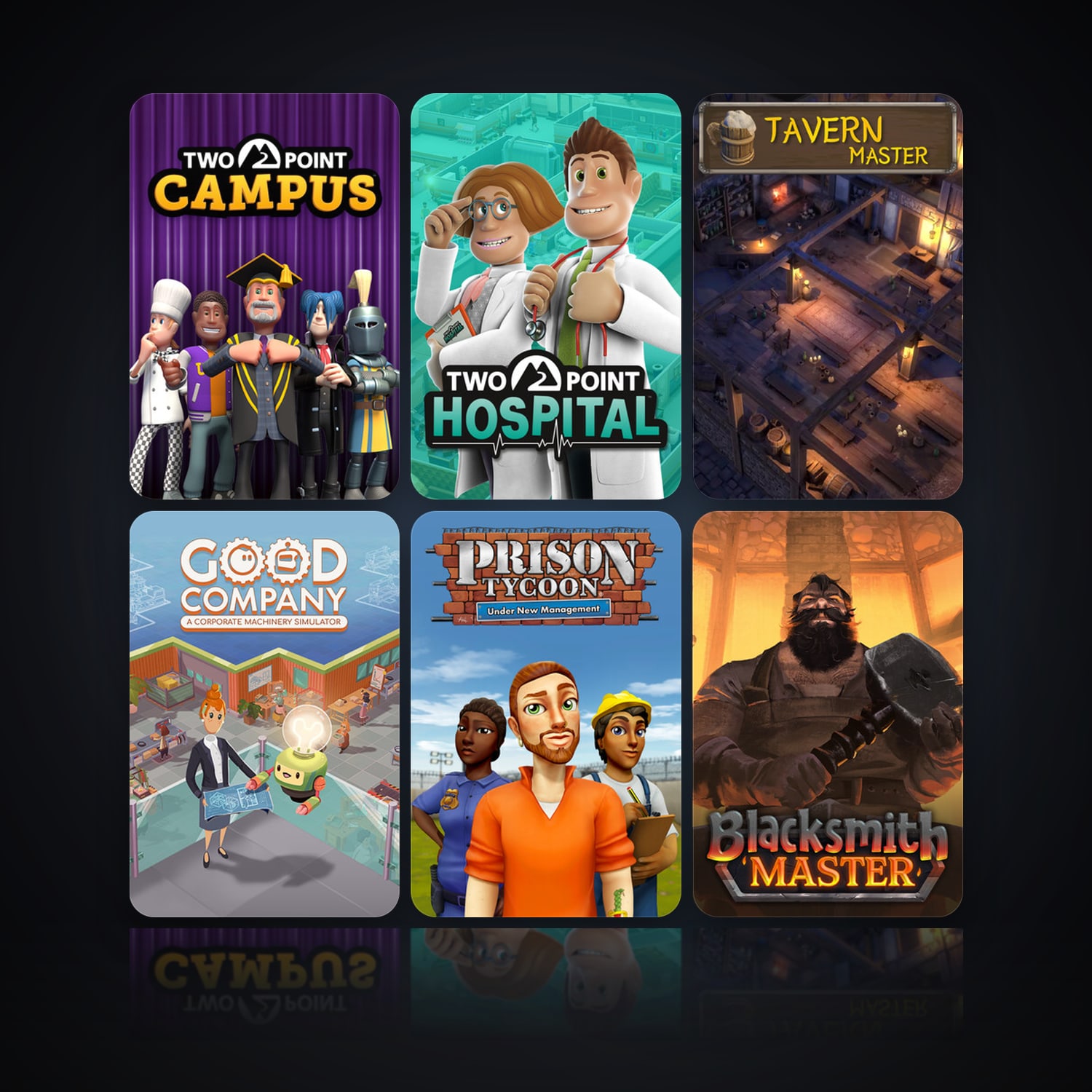 Two Point Campus & Two Point Hospital | 16 Games | Clean — HabibiAccounts