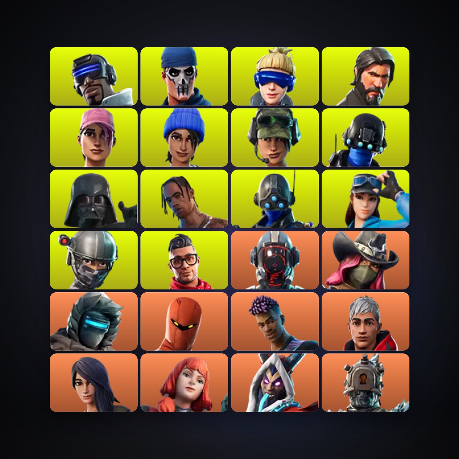 هالحساب فورتنايت، اللوكر مليان 171 سكن، 100 فيبوكس، لفل 1966، 484 فوز — HabibiAccounts