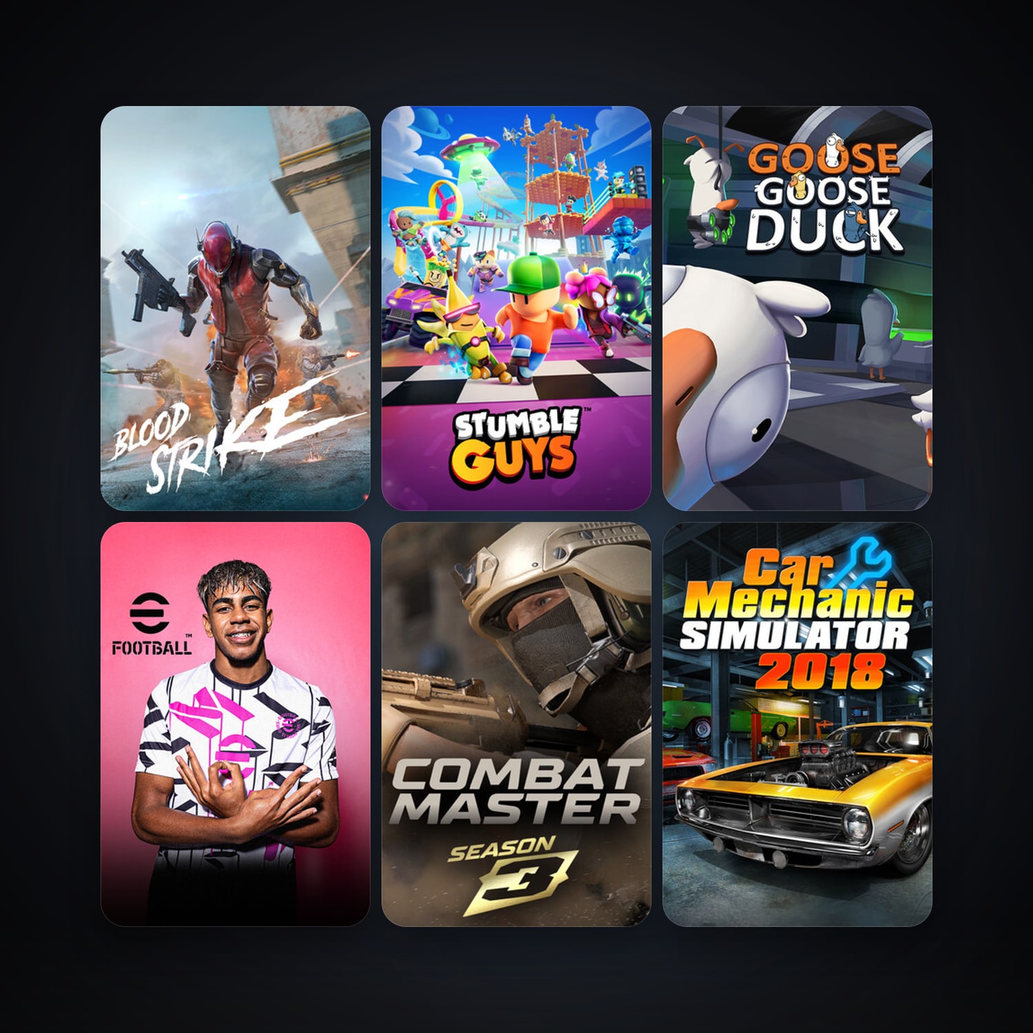 هالحساب ستيم فلين، Car Mechanic Simulator 2018 وGoose Goose Duck، 15 لعبة، صامد واضح — HabibiAccounts
