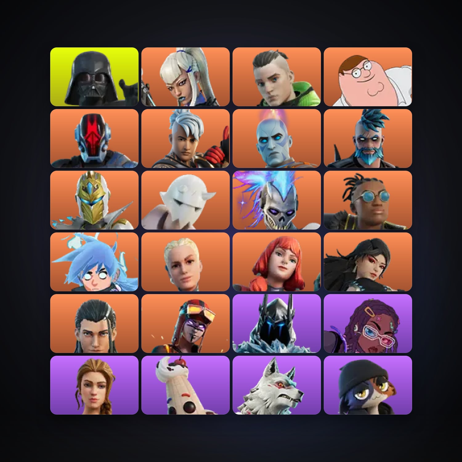 Fortnite locker — 117 skins — 450 V-Bucks — lvl 2260 — HabibiAccounts