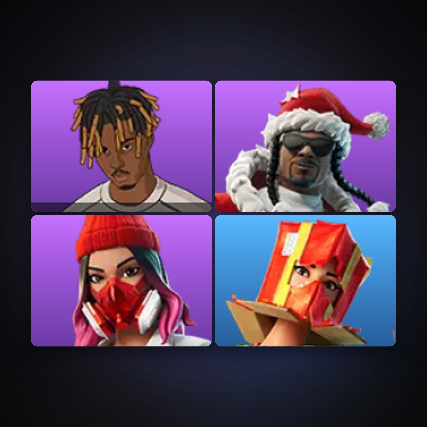 Fortnite locker — 4 skins — 1K V-Bucks — lvl 358 — HabibiAccounts