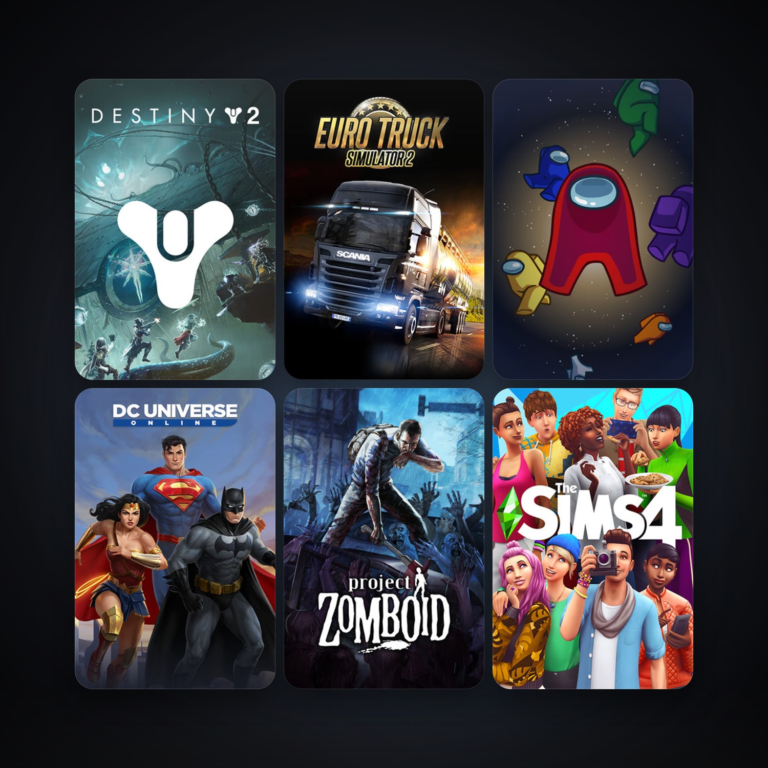 DC Universe Online + Project Zomboid, 17 games, clean — HabibiAccounts