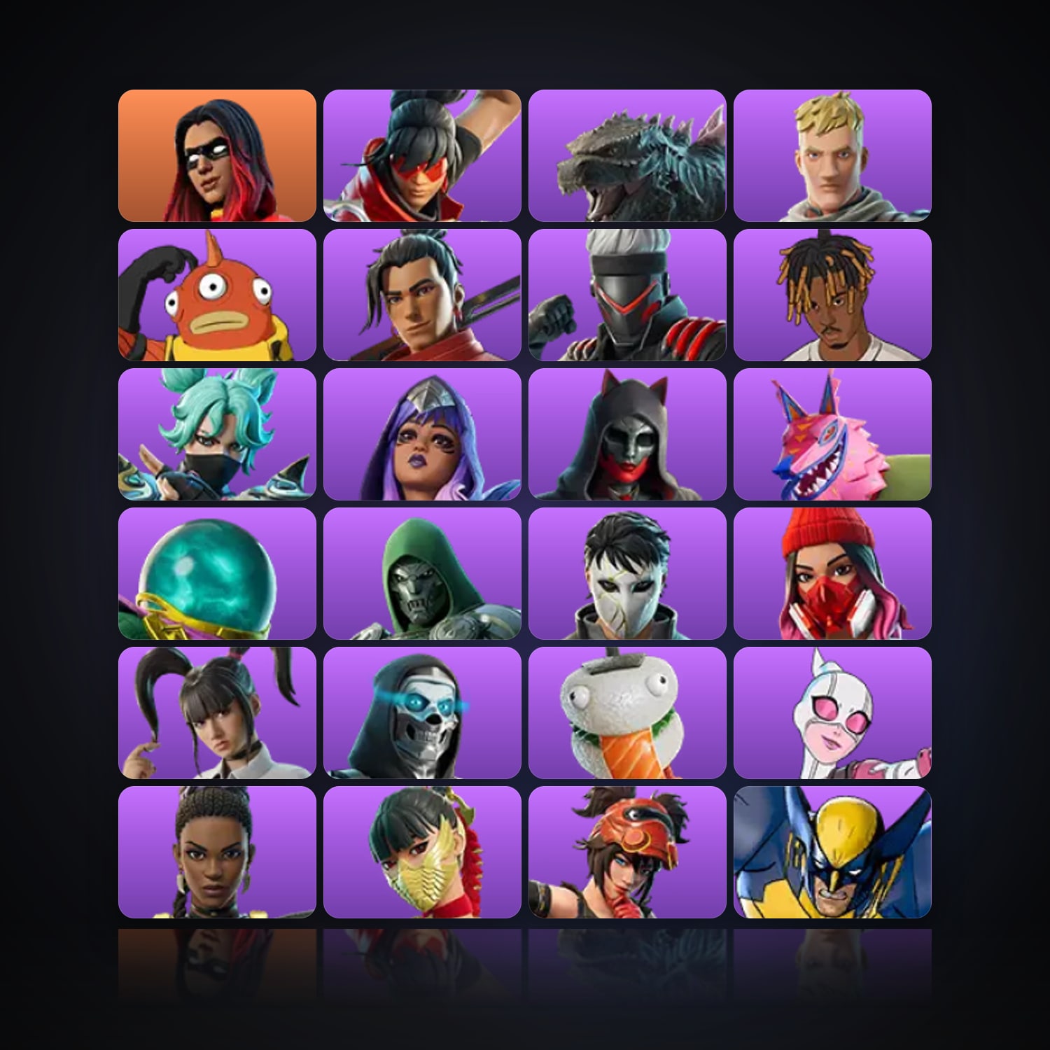 Fortnite | 56 Skins | 300 V-Bucks | Level 913 | 115 Wins — HabibiAccounts