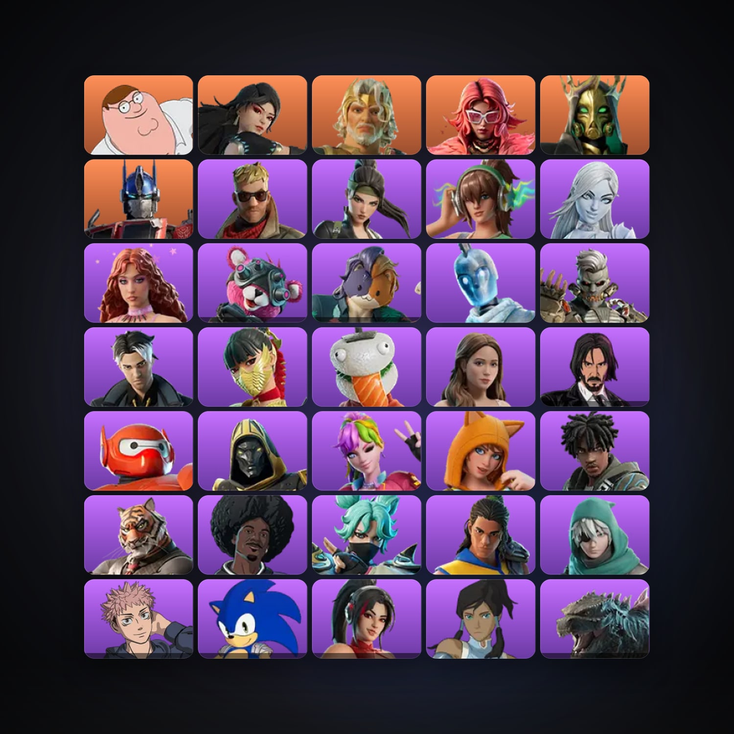 Fortnite locker — 132 skins — 50 V-Bucks — lvl 2236 — HabibiAccounts