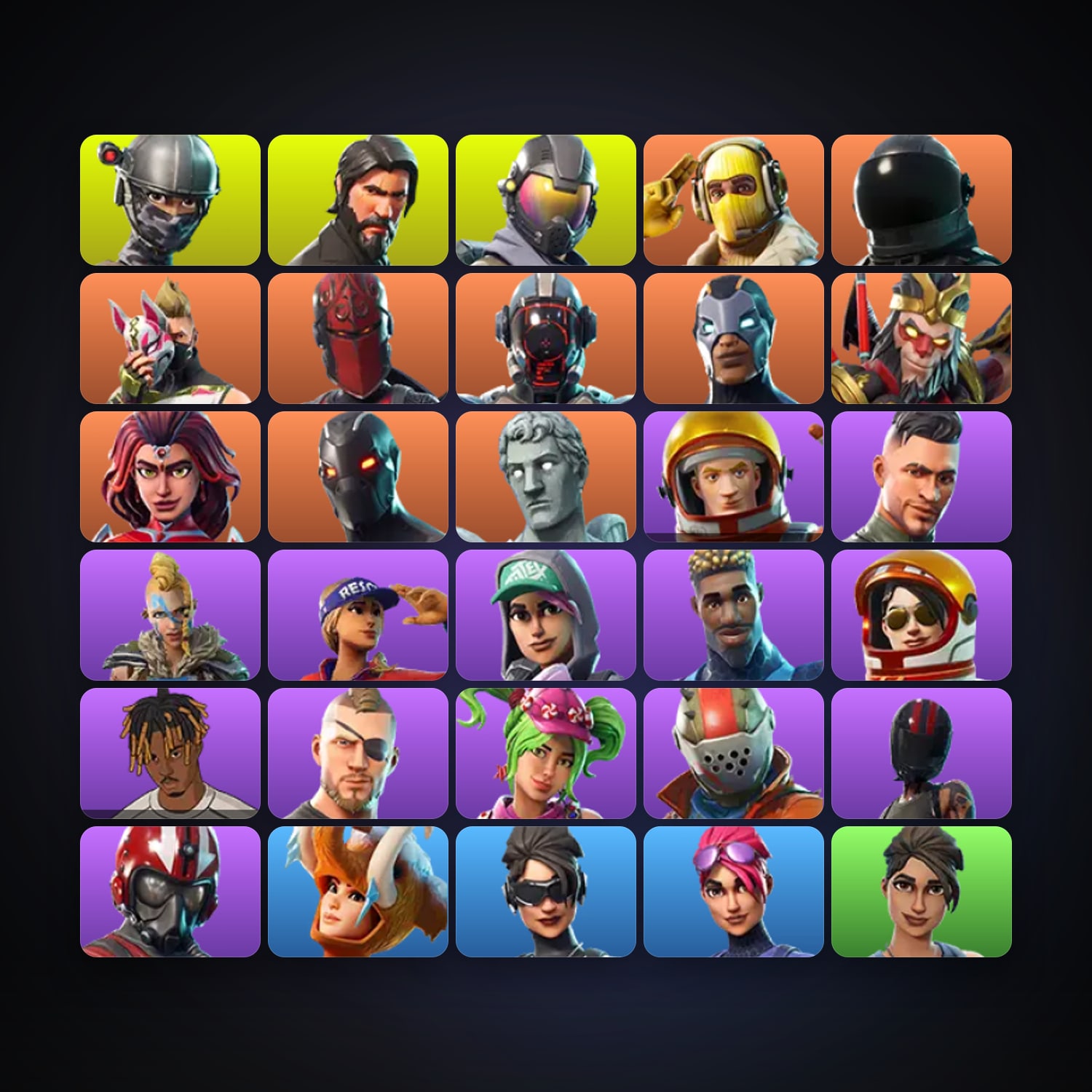 هالحساب فورتنايت، لوكر 30 سكن، 400 فيبوكس، لفل 377، 35 فوز — HabibiAccounts