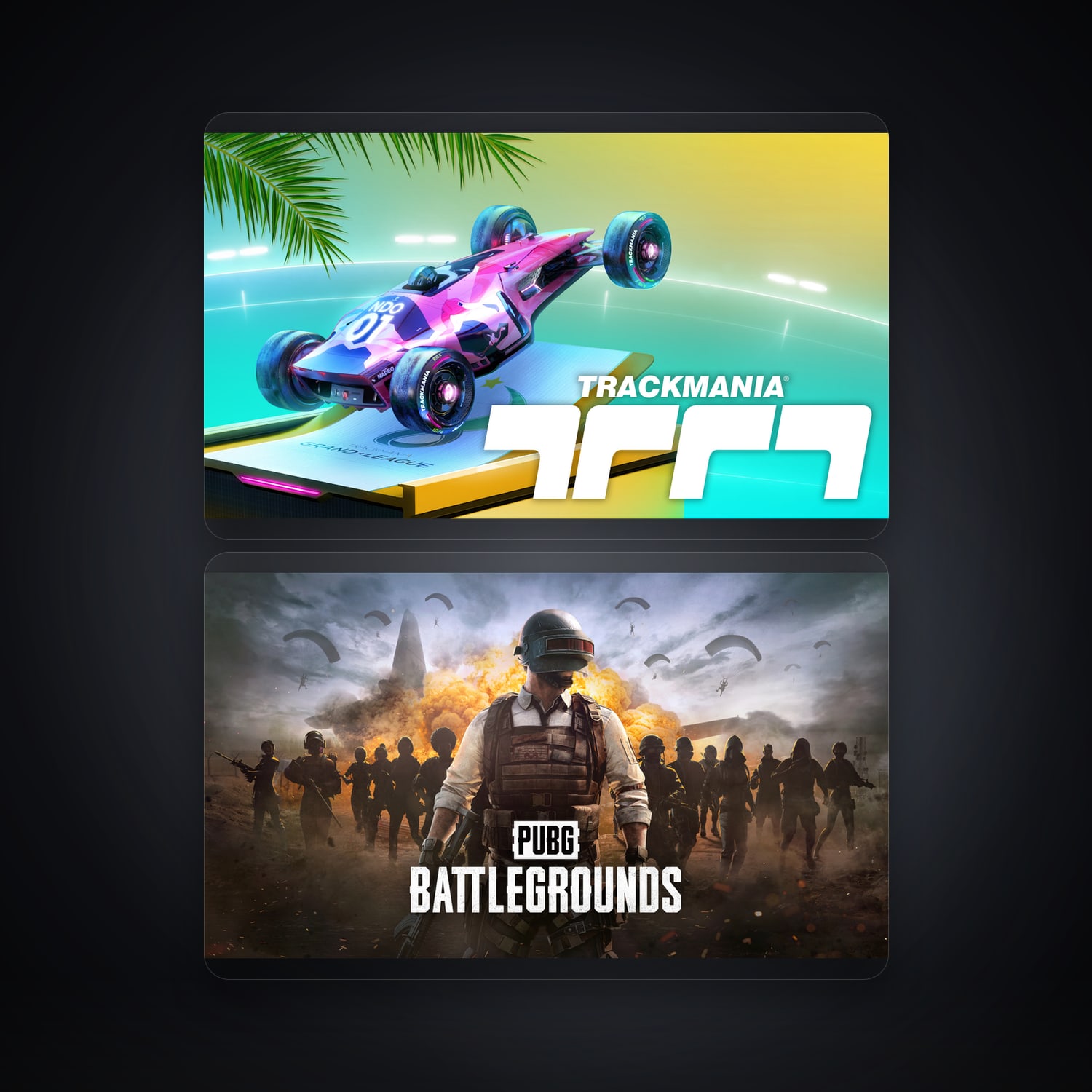 Trackmania & PUBG: BATTLEGROUNDS | 2 Games — HabibiAccounts