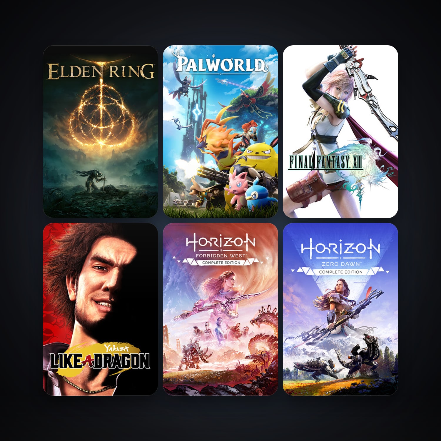 FINAL FANTASY XIII + Horizon Zero Dawn Complete Edition, 55 games, clean — HabibiAccounts