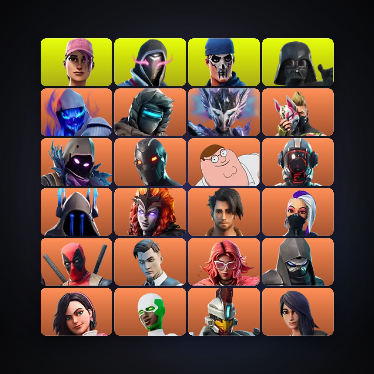 Fortnite locker — 207 skins — 300 V-Bucks — lvl 3180 — HabibiAccounts