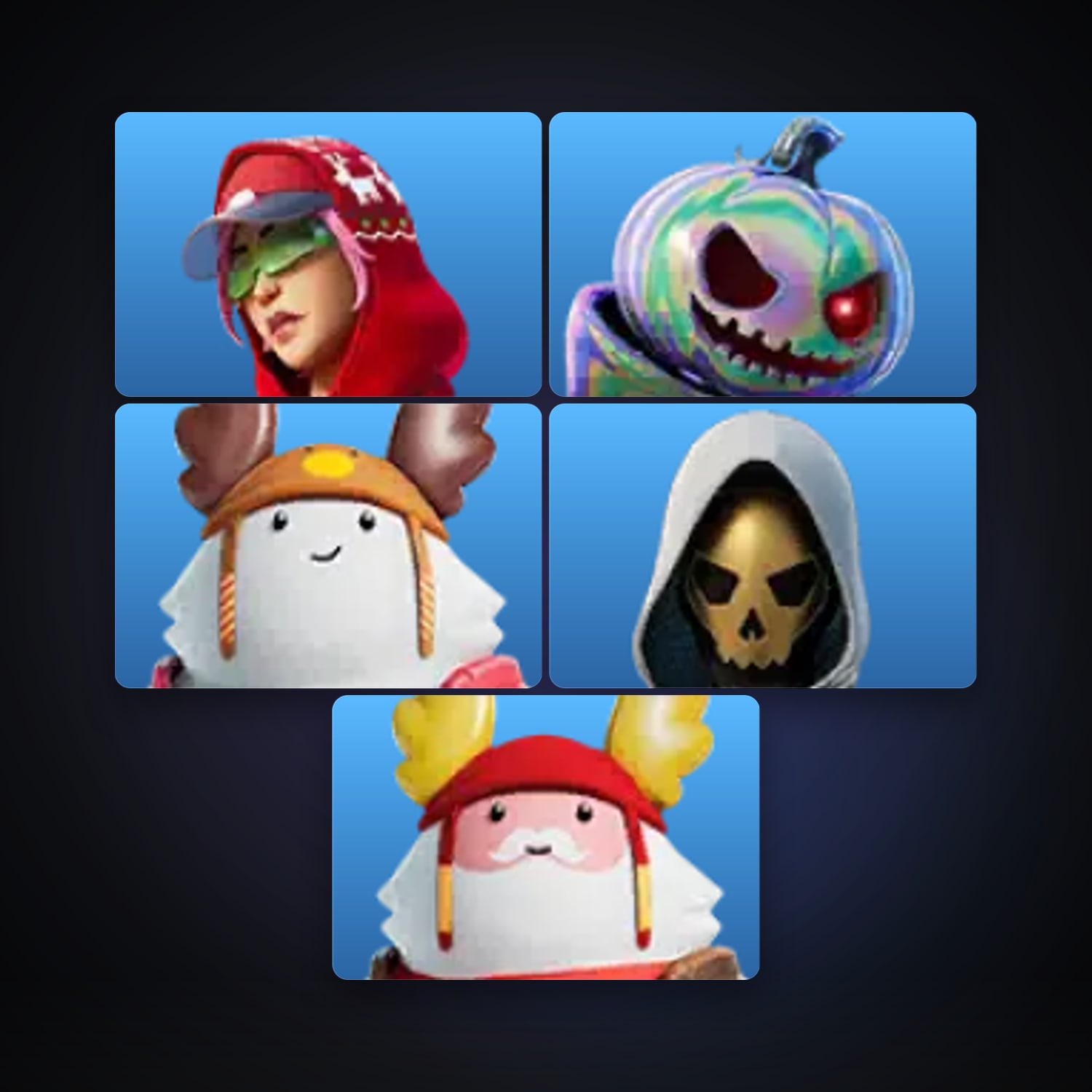 Fortnite locker — 5 skins — lvl 546 — HabibiAccounts