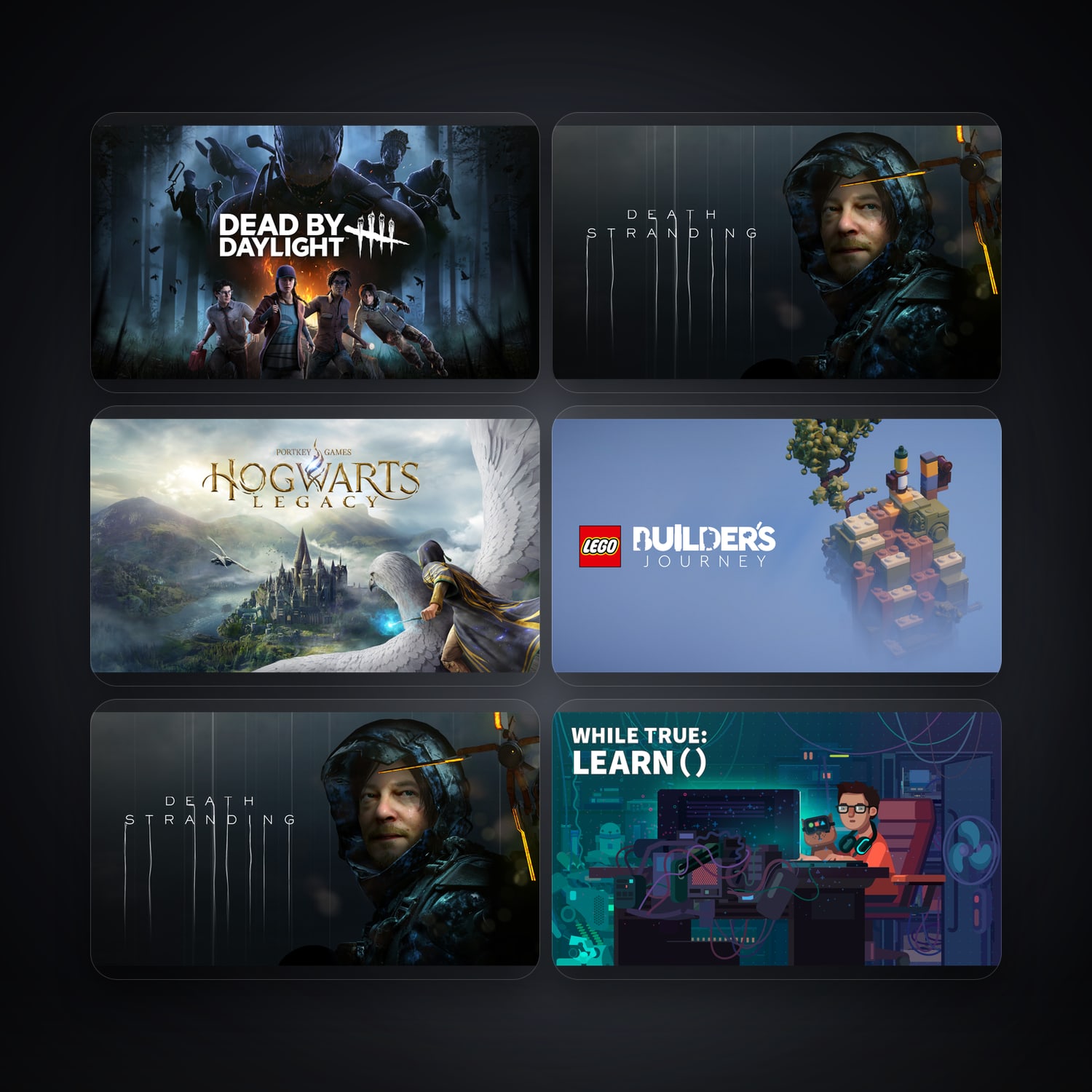 هالحساب إبك فيه Dead by Daylight وDeath Stranding Content، PE، 6 ألعاب — HabibiAccounts