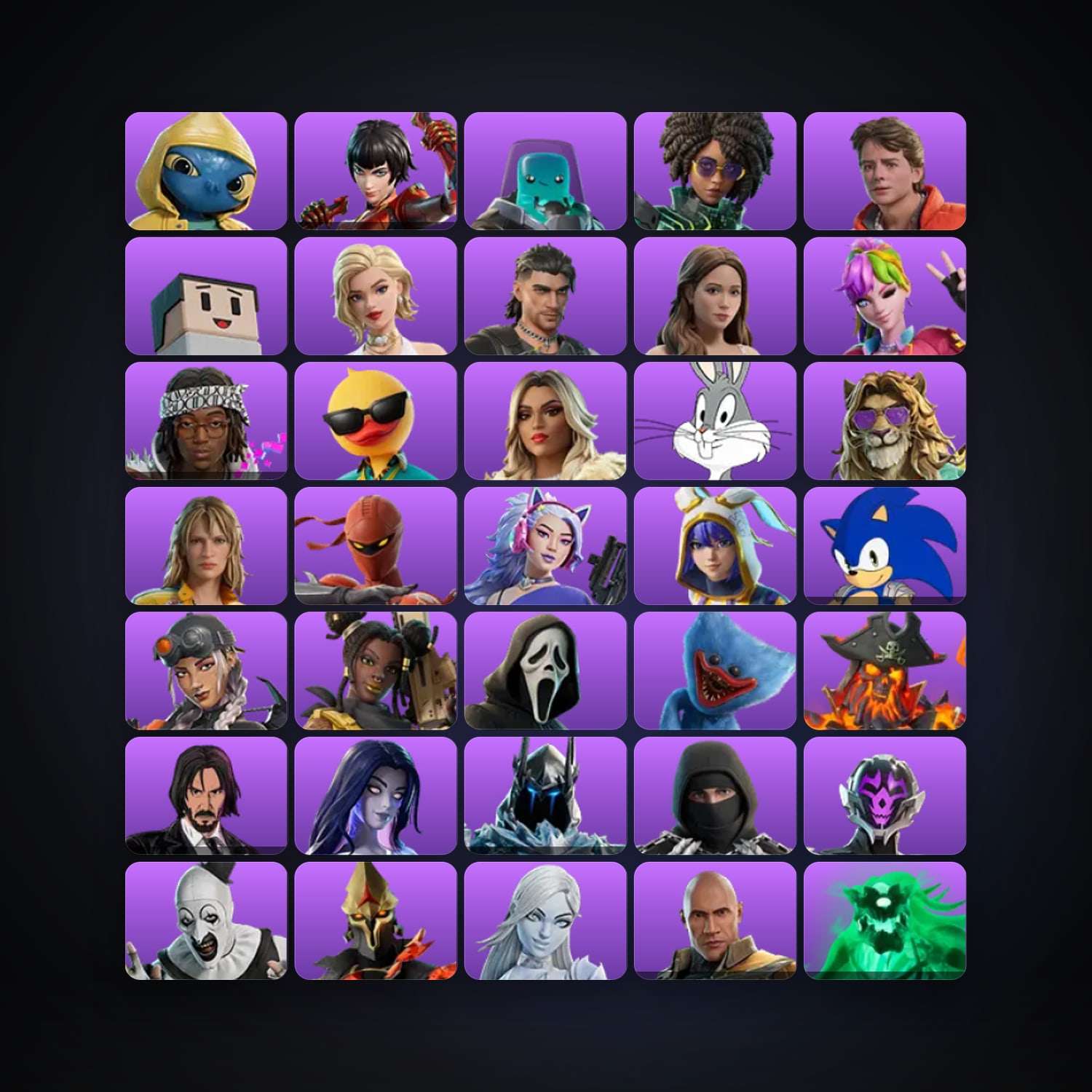 Fortnite locker — 44 skins — 1.4K V-Bucks — lvl 673 — HabibiAccounts
