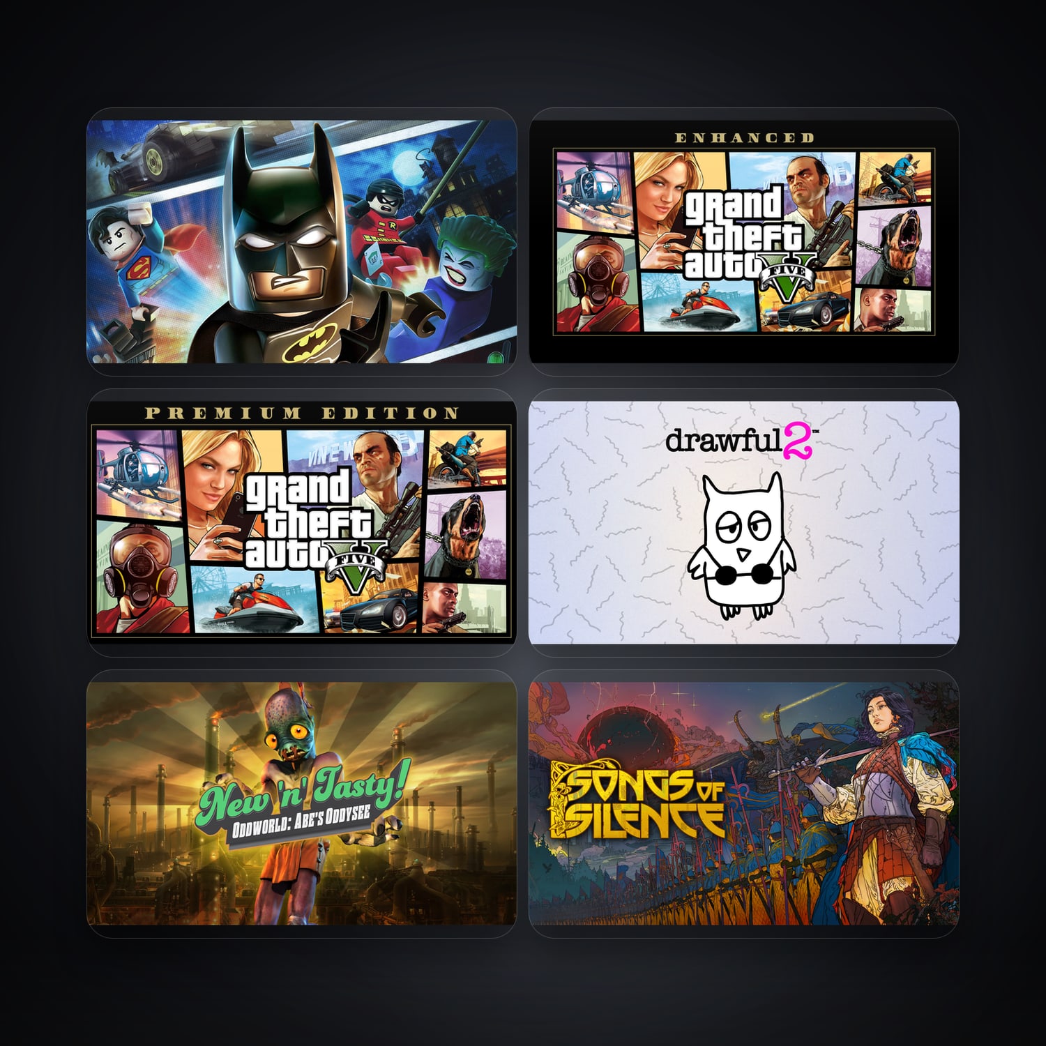 هالحساب إبك فيه LEGO Batman 2 DC Super Heroes وGrand Theft Auto V Enhanced، ID، 204 ألعاب — HabibiAccounts