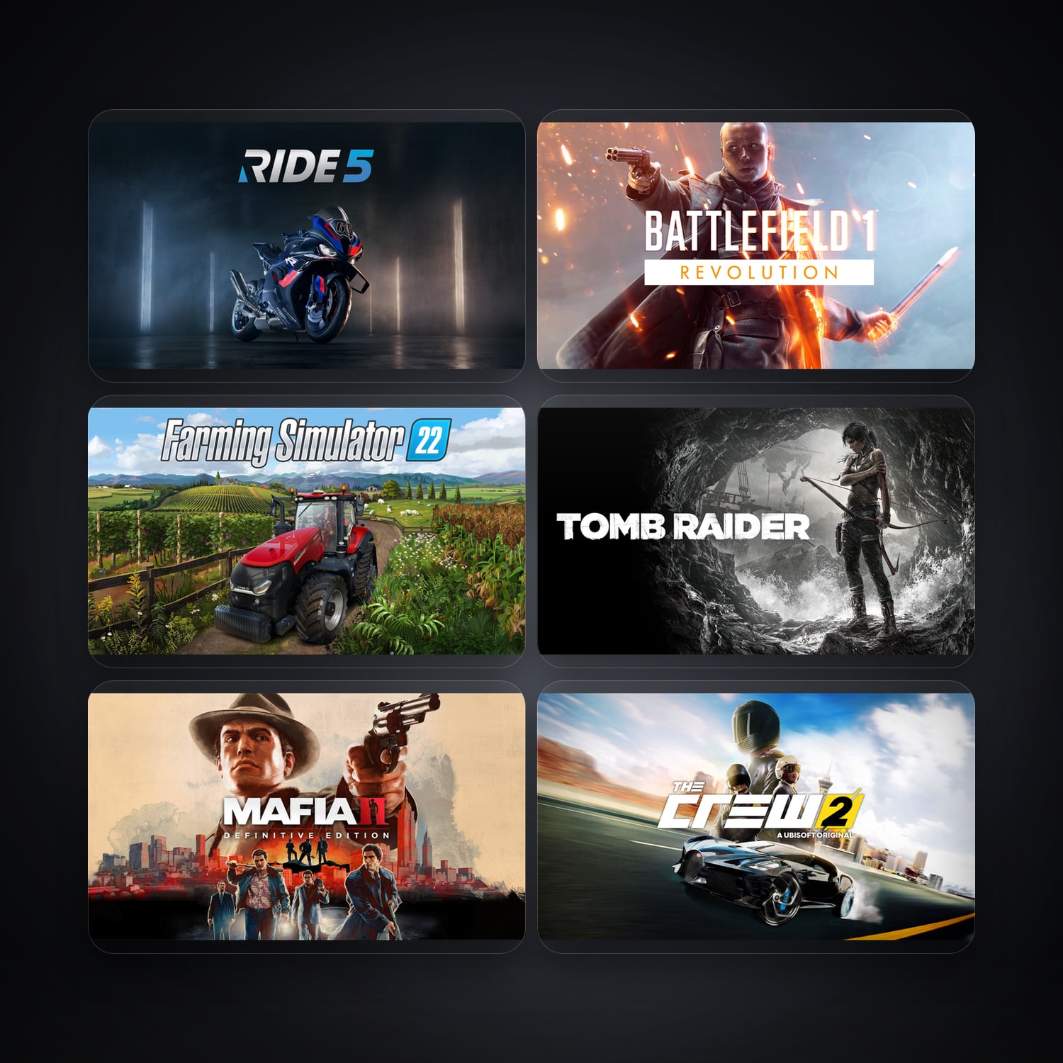 RIDE 5 & Battlefield 1 Revolution | 122 Games — HabibiAccounts