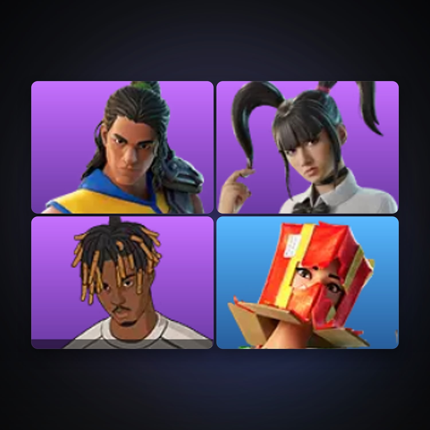 Fortnite locker — 4 skins — 600 V-Bucks — lvl 203 — HabibiAccounts