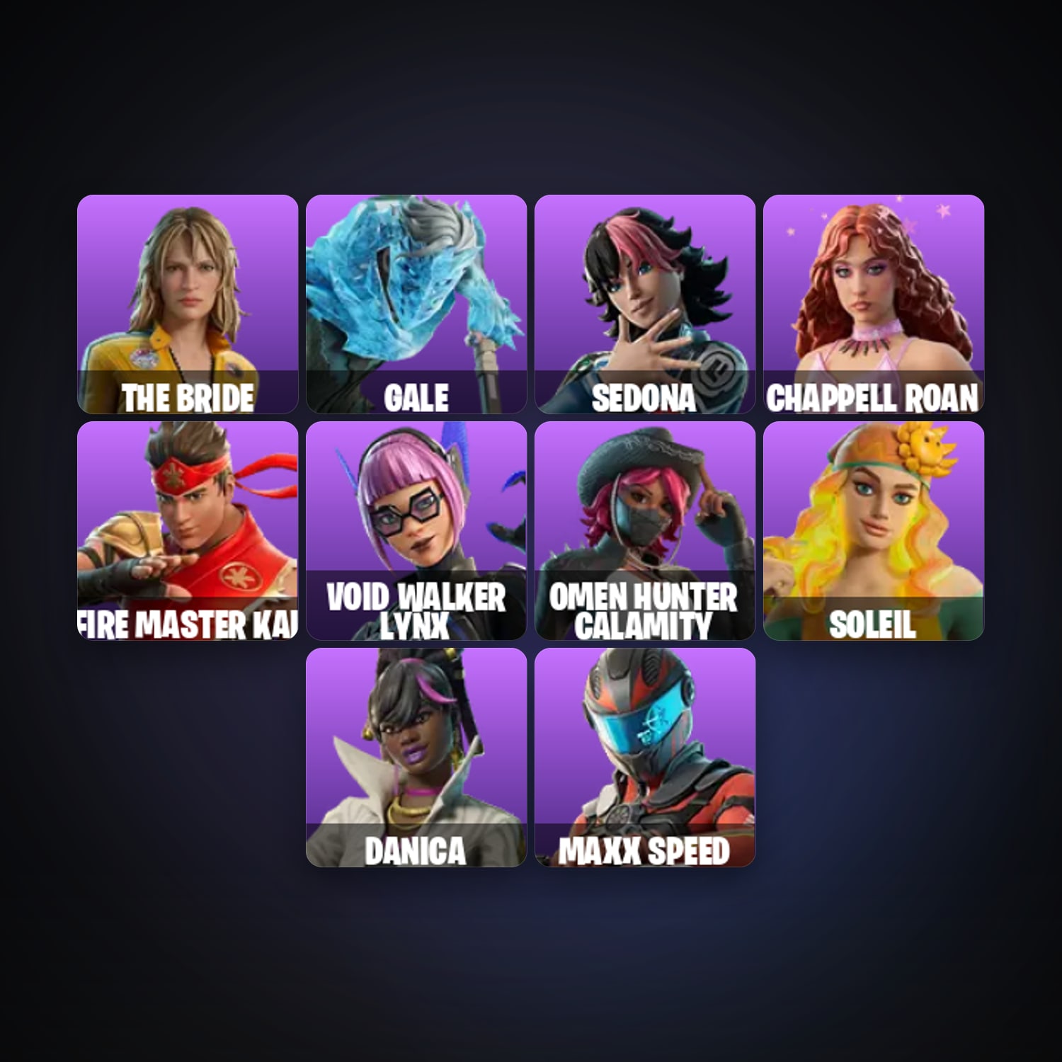 The Bride — Gale — 12 skins — 3.1K V-Bucks — lvl 19 — HabibiAccounts