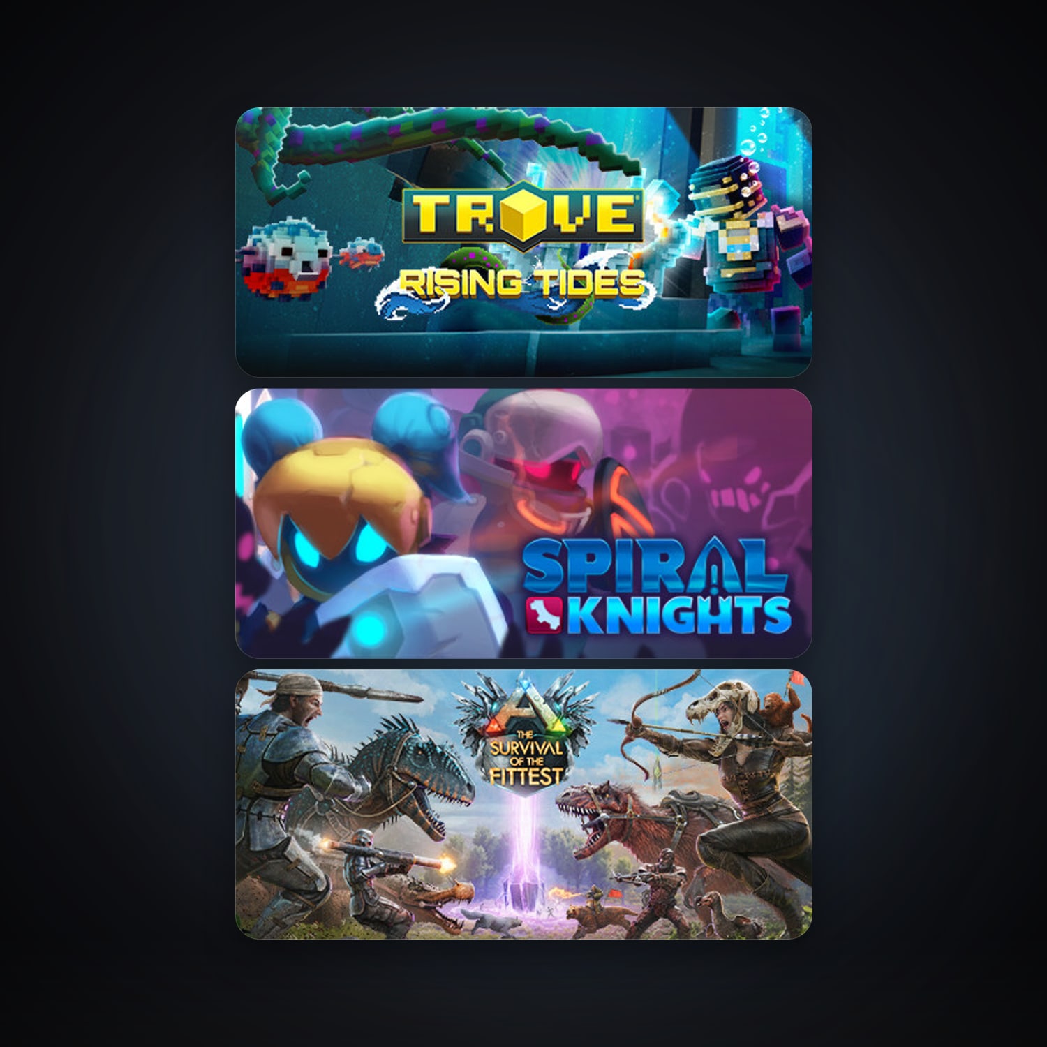 Spiral Knights + Trove, 7 games, clean — HabibiAccounts