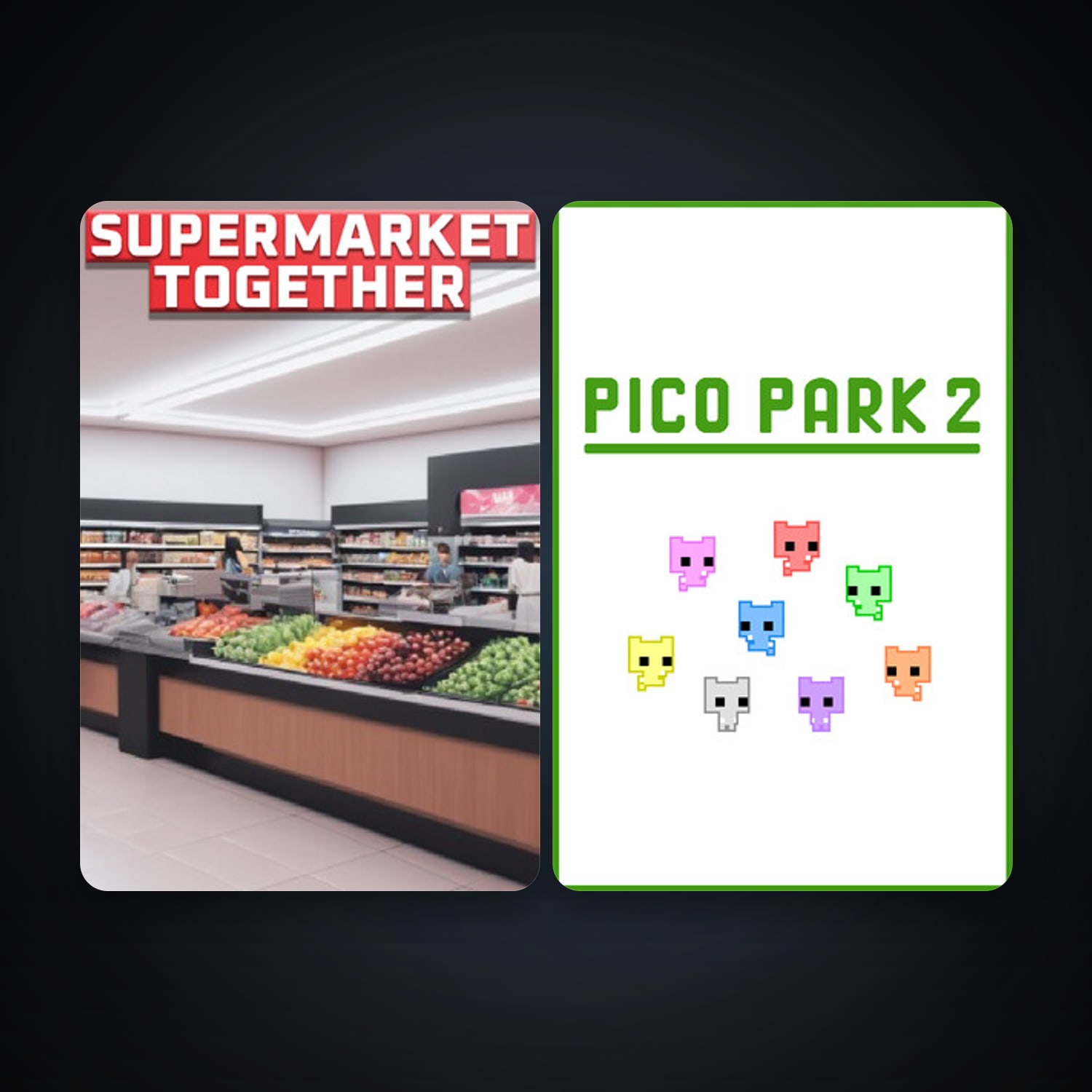 PICO PARK 2 + Supermarket Together, 2 games, clean — HabibiAccounts