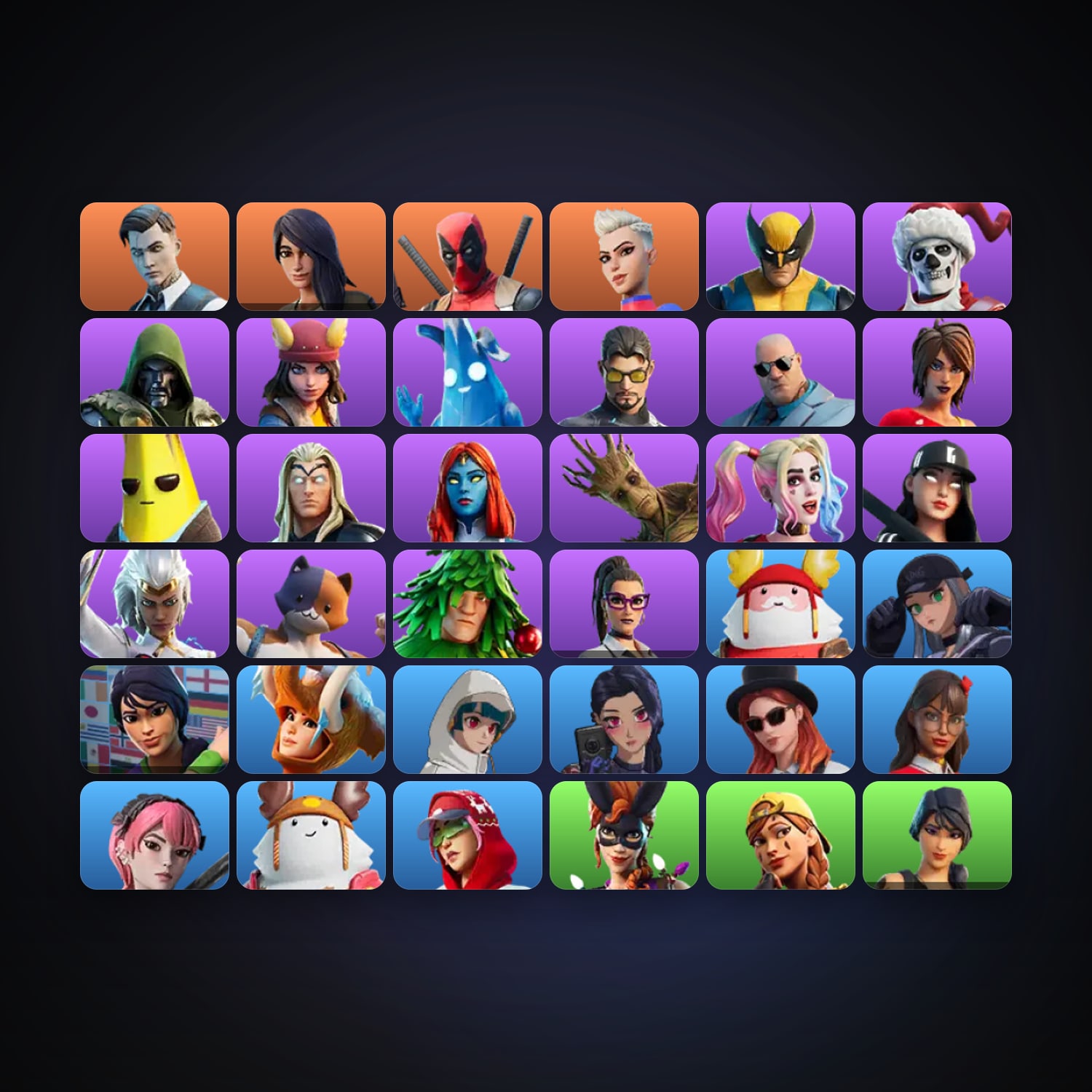 Fortnite | 36 Skins | 150 V-Bucks | Level 797 | 76 Wins — HabibiAccounts