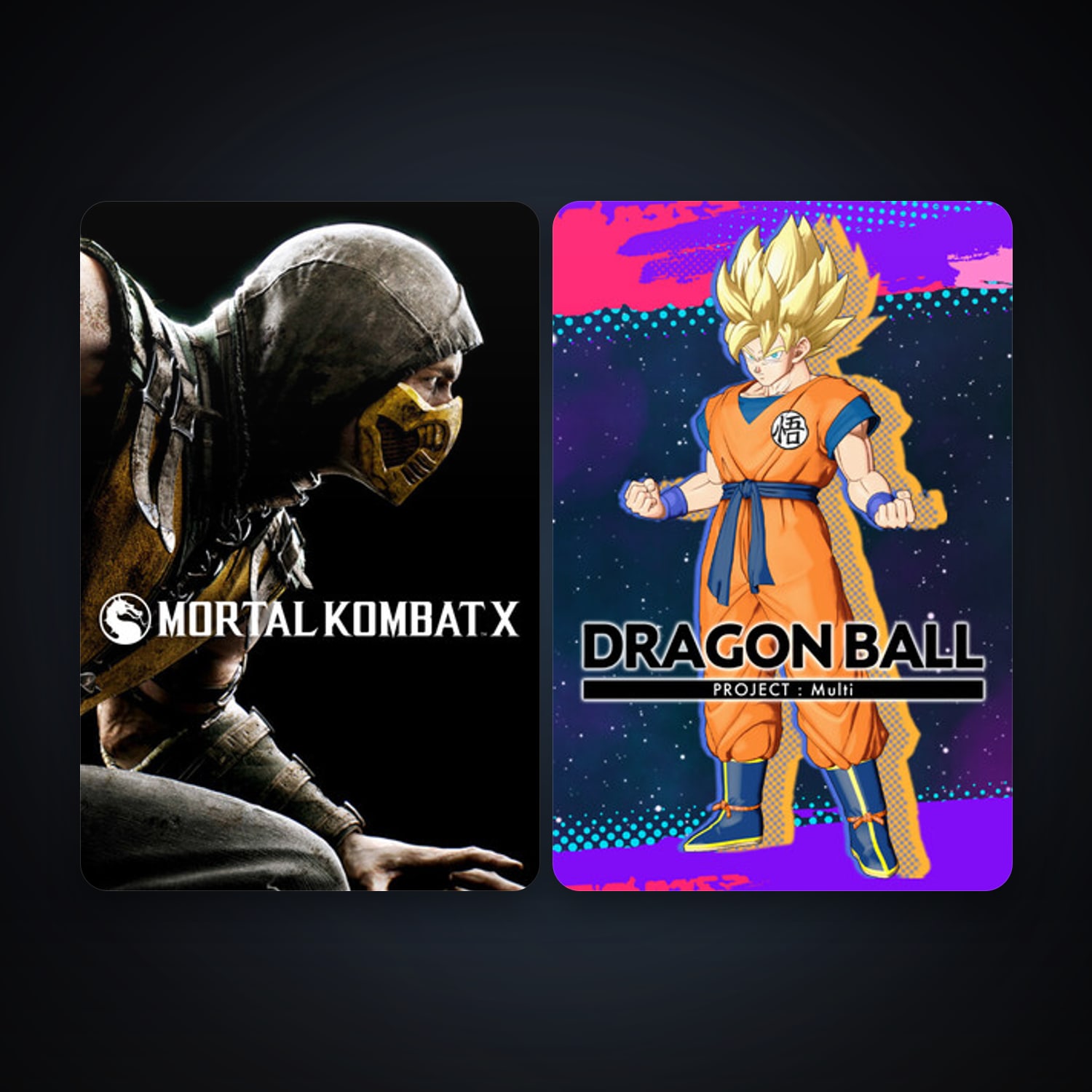 Mortal Kombat X + DRAGON BALL GEKISHIN SQUADRA, 2 games, clean — HabibiAccounts
