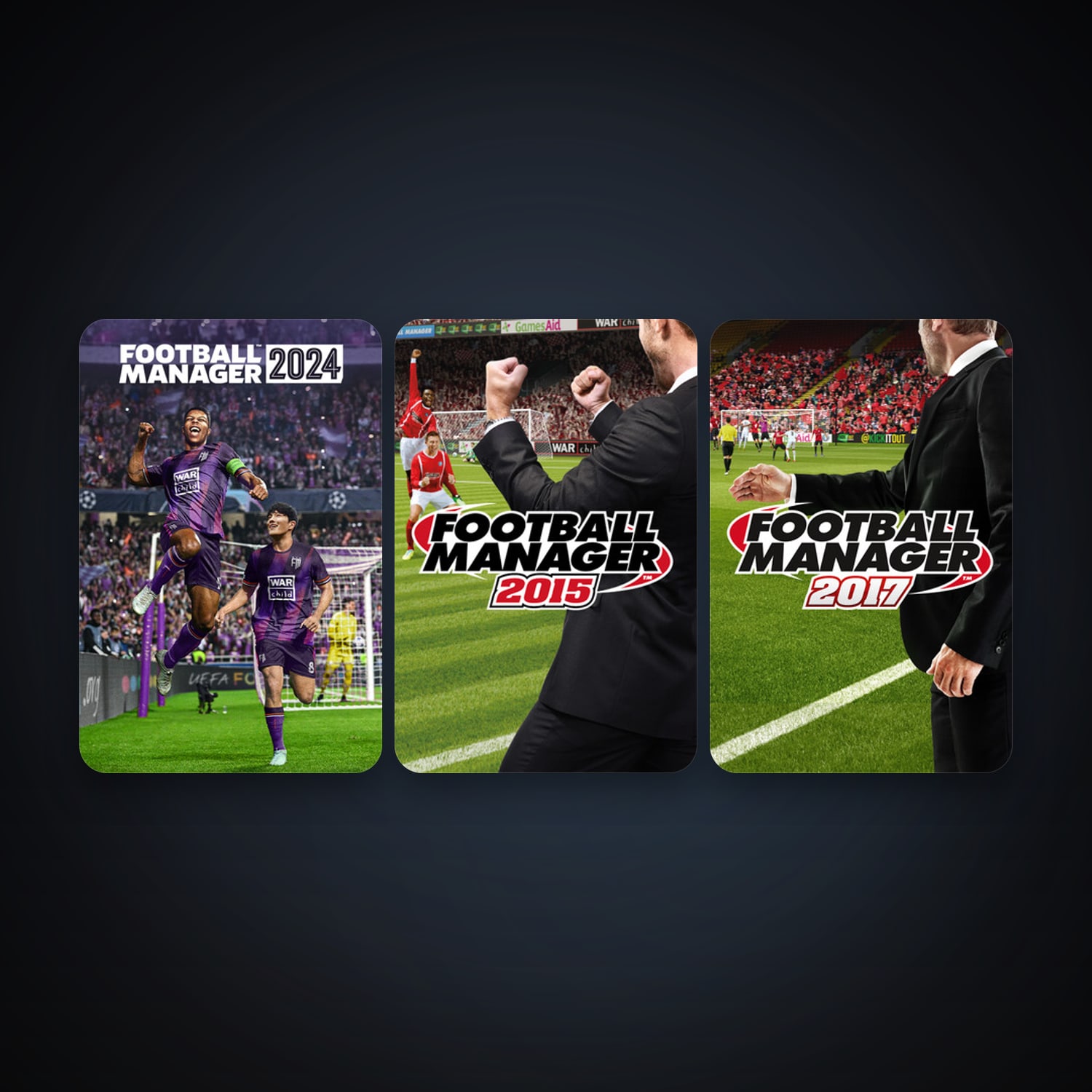 Football Manager 2015 + Football Manager 2017, 5 games, clean — HabibiAccounts