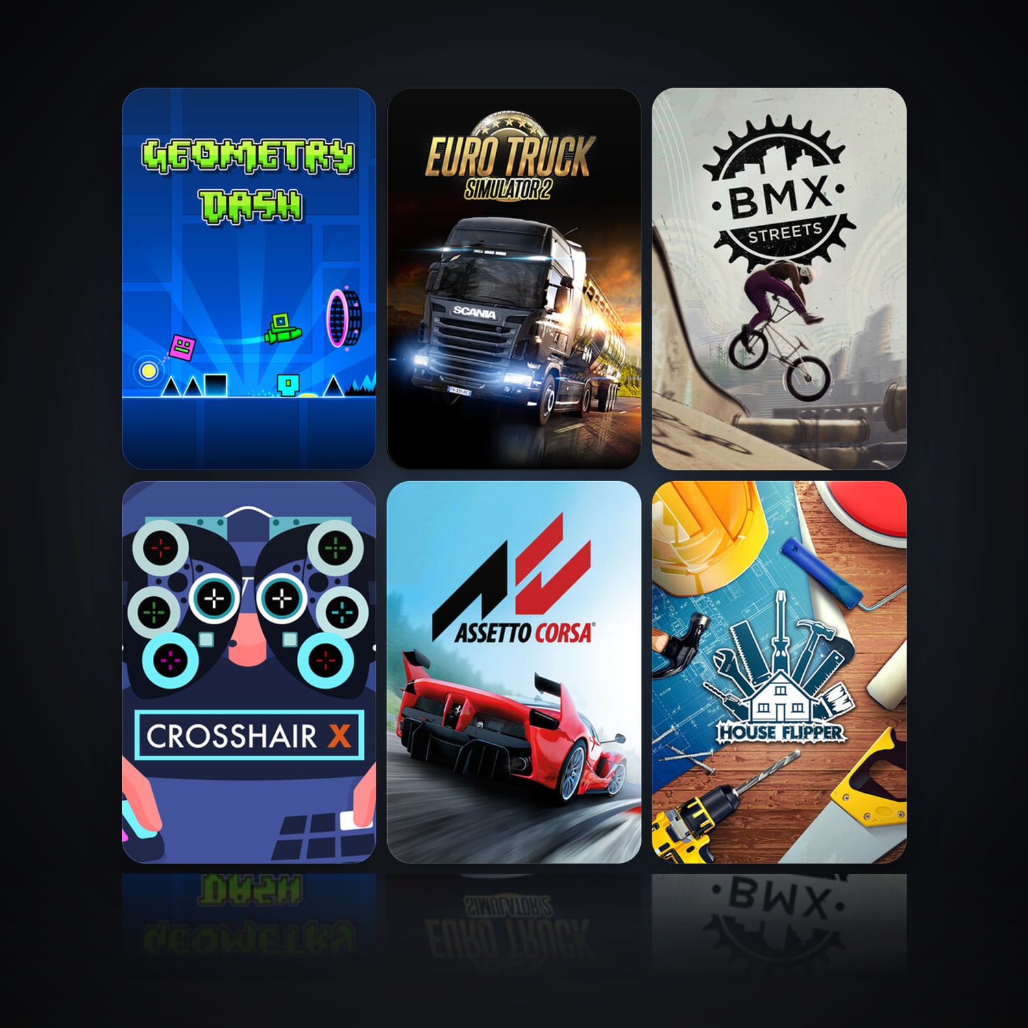 Geometry Dash & Euro Truck Simulator 2 | 14 Games | Clean — HabibiAccounts