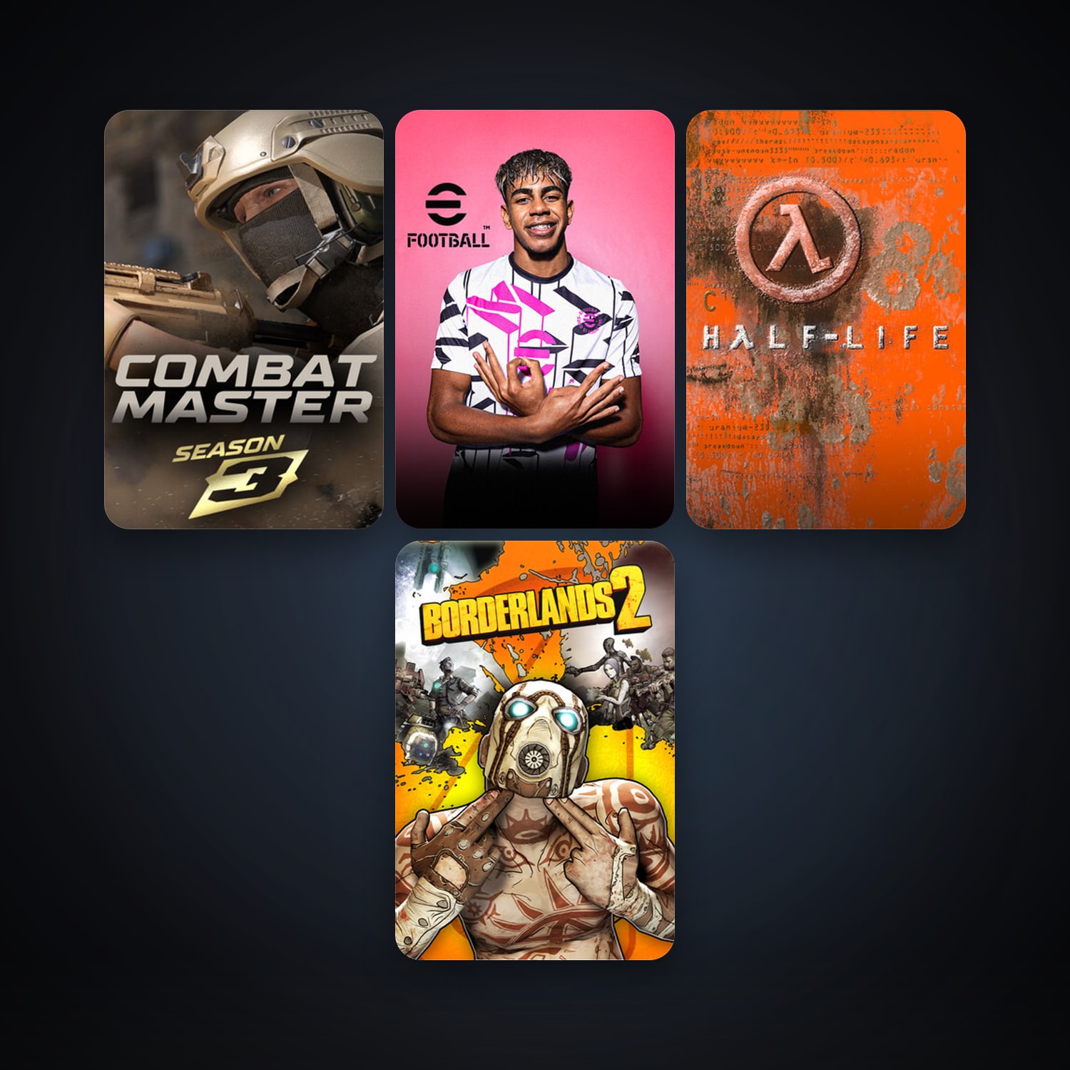 Half-Life + Borderlands 2, 10 games, clean — HabibiAccounts