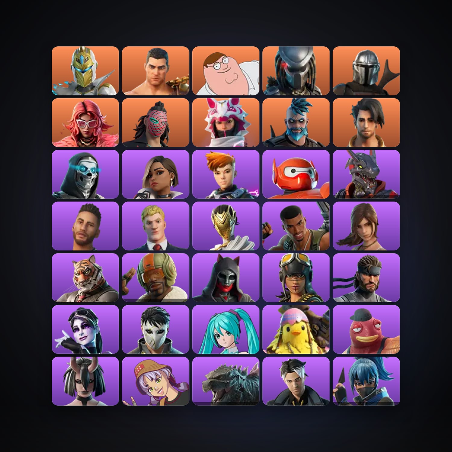 Fortnite locker — 79 skins — 250 V-Bucks — lvl 1482 — HabibiAccounts