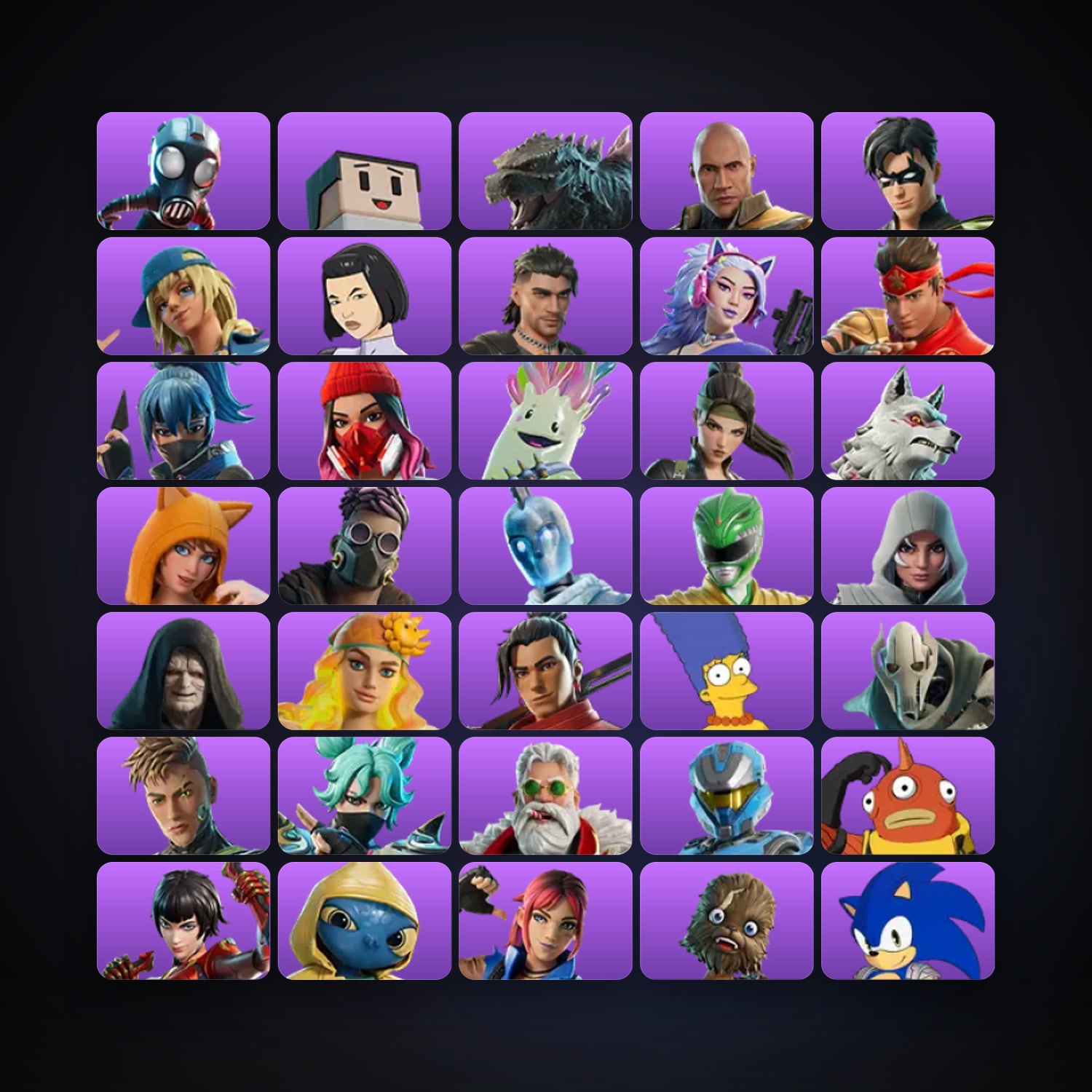 Fortnite locker — 107 skins — 200 V-Bucks — lvl 2587 — HabibiAccounts