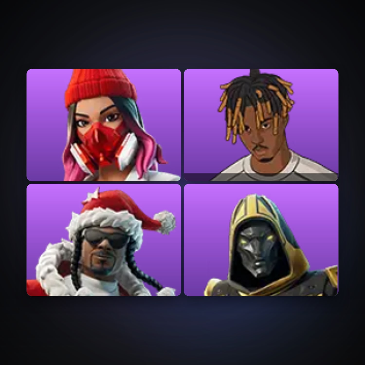 Fortnite locker — 4 skins — 400 V-Bucks — lvl 283 — HabibiAccounts