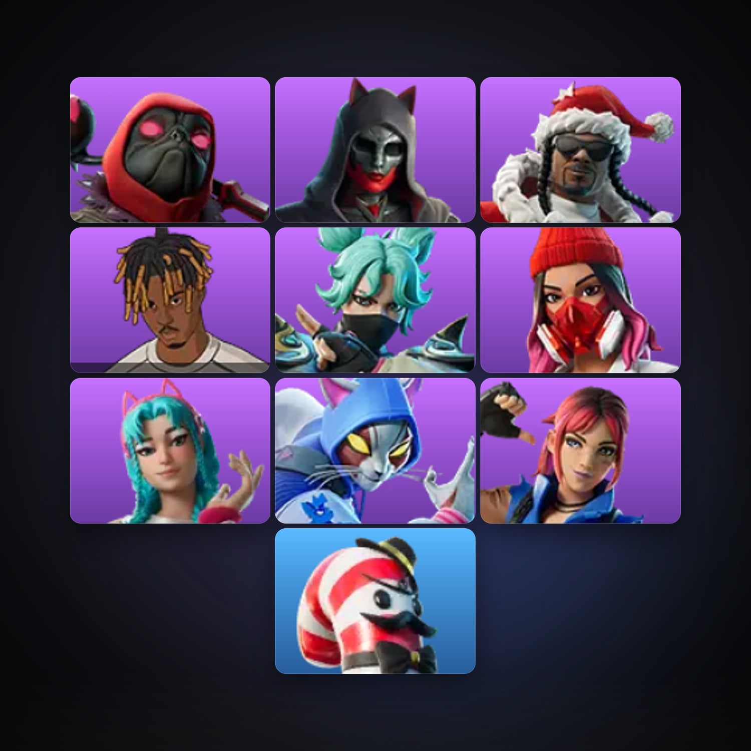 Fortnite | 10 Skins | 100 V-Bucks | Level 171 | 11 Wins — HabibiAccounts