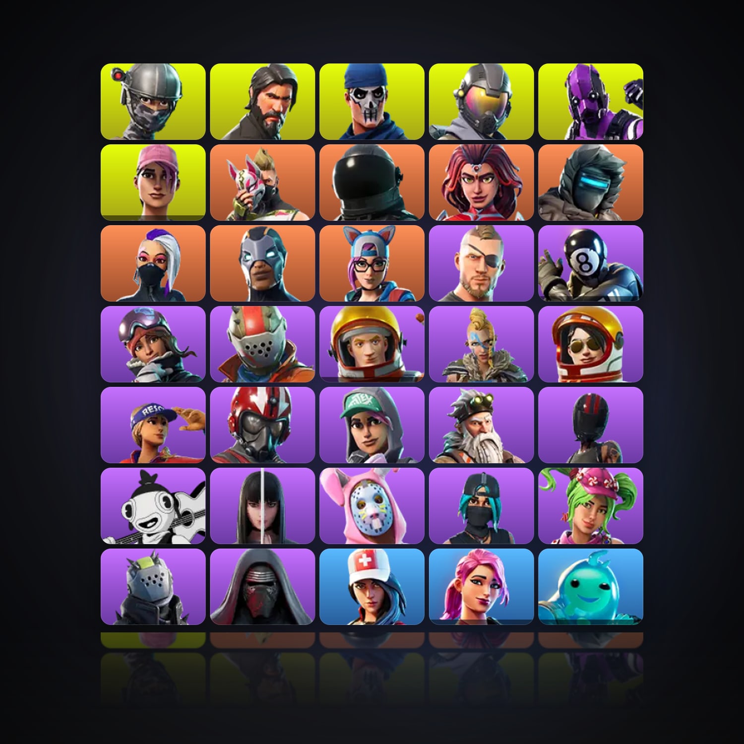 Fortnite | 38 Skins | 50 V-Bucks | Level 496 | 35 Wins — HabibiAccounts