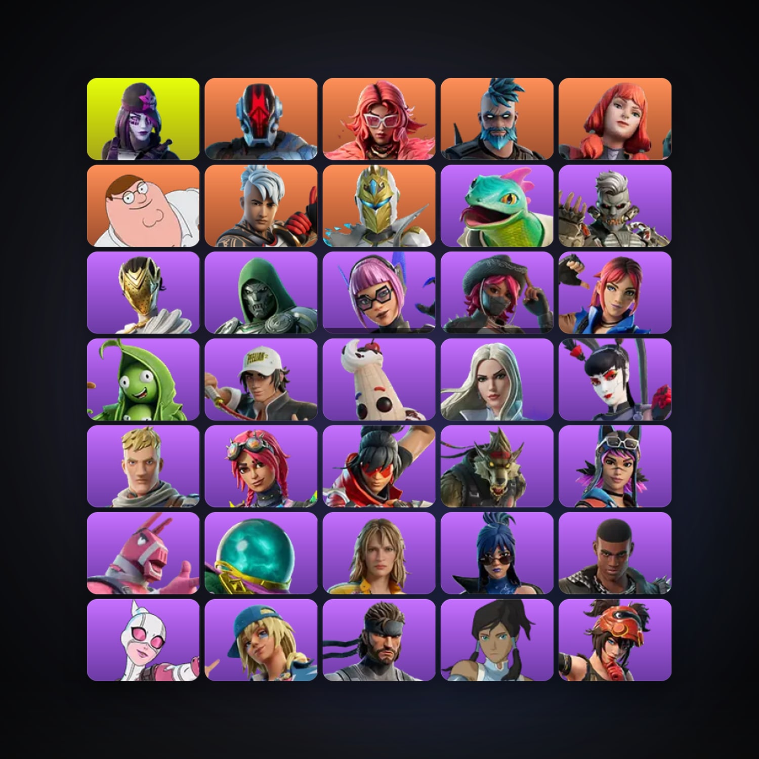 Fortnite locker — 90 skins — 400 V-Bucks — lvl 1300 — HabibiAccounts