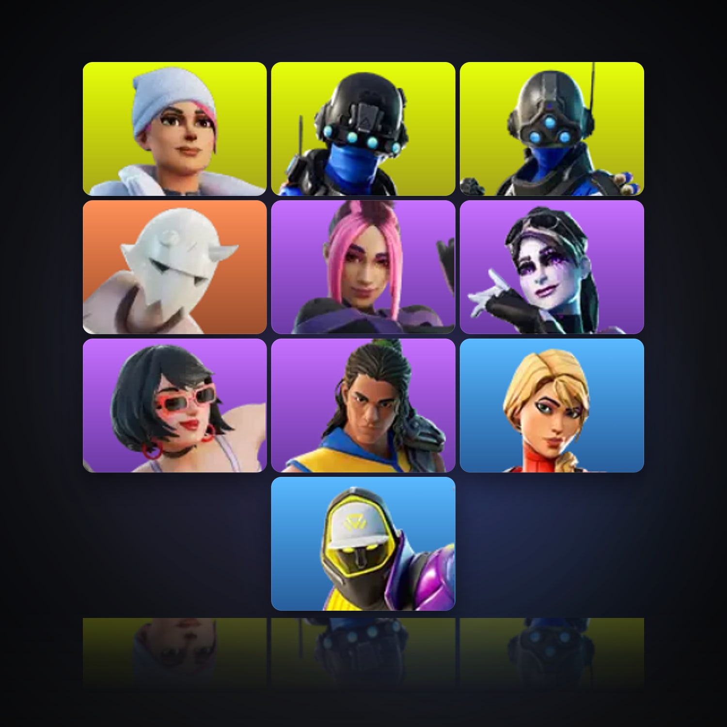 Fortnite | 10 Skins | 50 V-Bucks | Level 149 | 11 Wins — HabibiAccounts