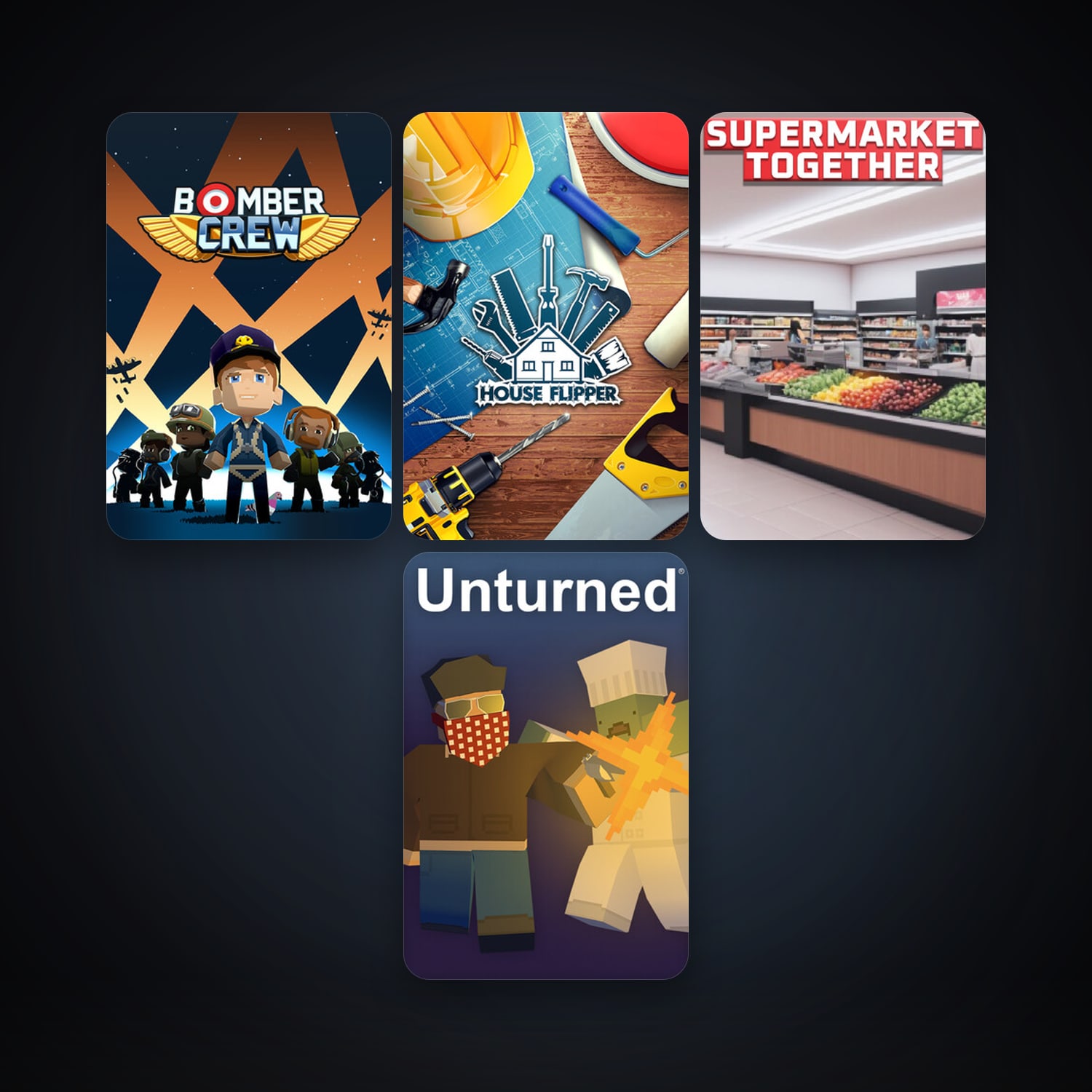 Bomber Crew & House Flipper | 24 Games | Clean — HabibiAccounts