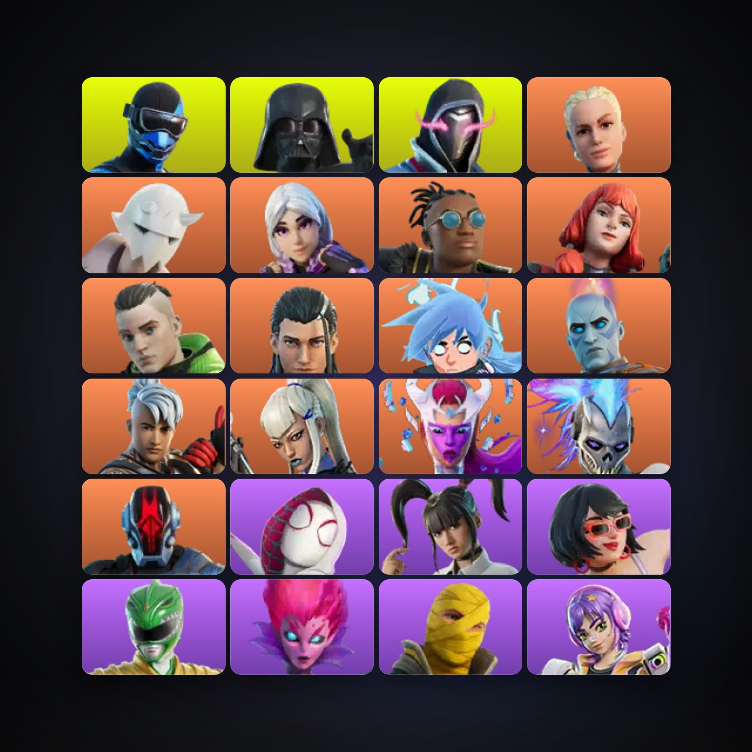 Fortnite locker — 88 skins — 1.9K V-Bucks — lvl 1611 — HabibiAccounts