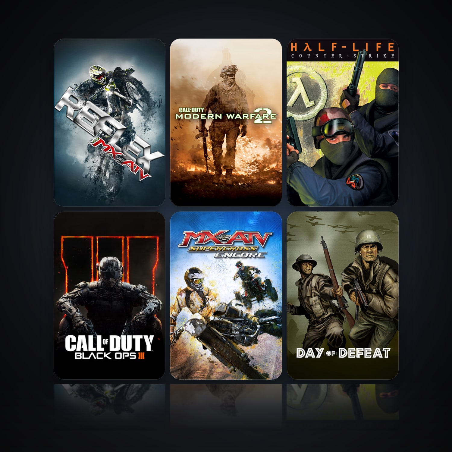 MX vs. ATV Reflex & Call of Duty: Modern Warfare 2 - Multiplayer (2009) | 12 Games | Clean — HabibiAccounts