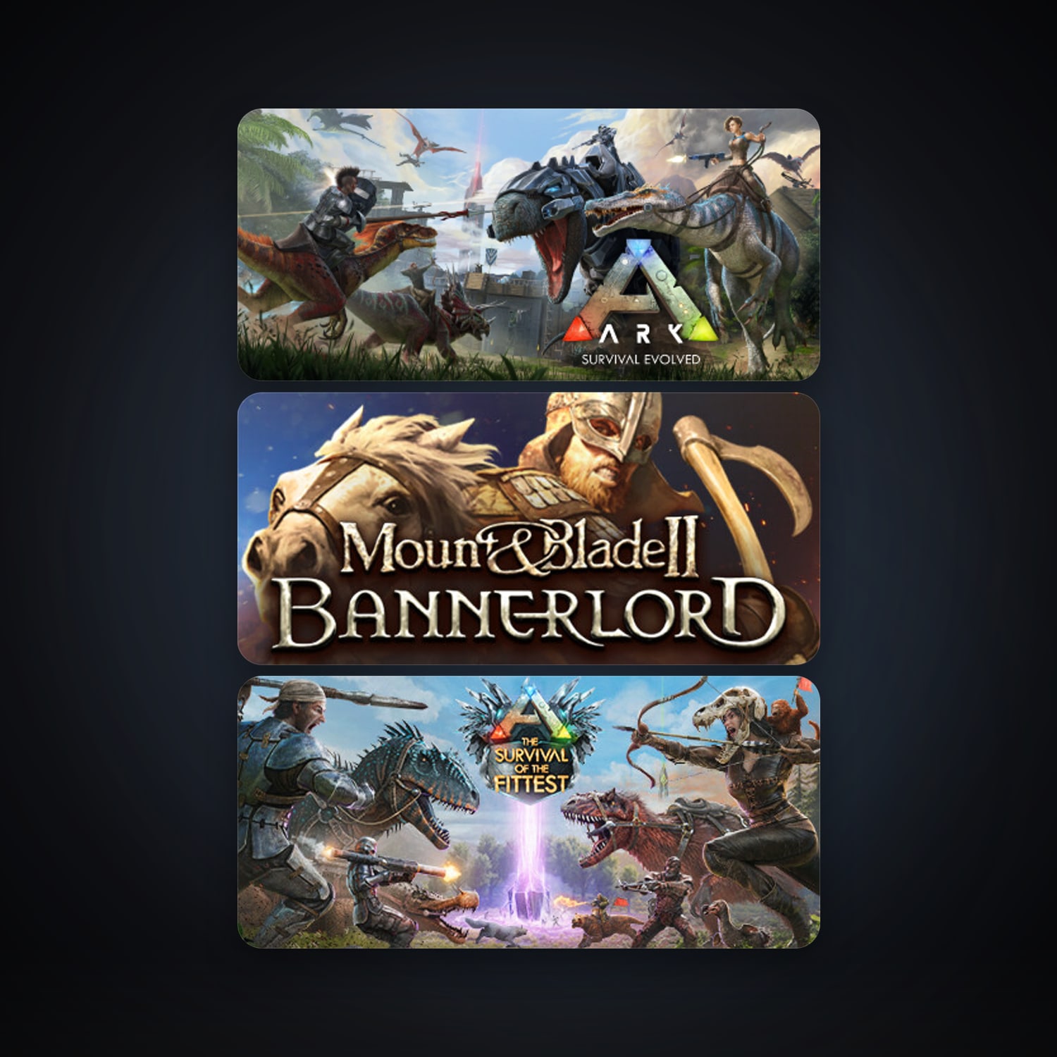 Mount & Blade II: Bannerlord + ARK: Survival Evolved, 3 games, clean — HabibiAccounts