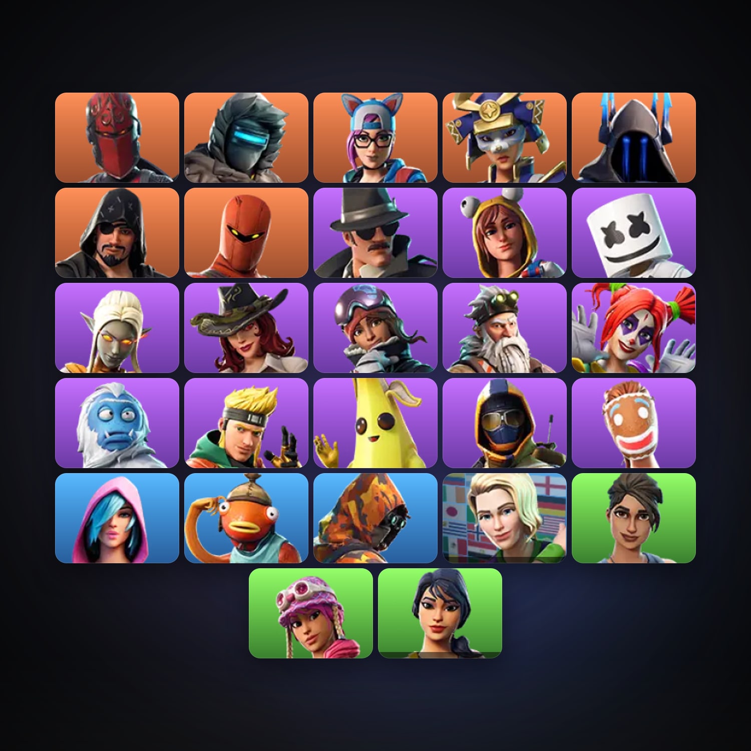 Fortnite | 27 Skins | 100 V-Bucks | Level 411 | 256 Wins — HabibiAccounts