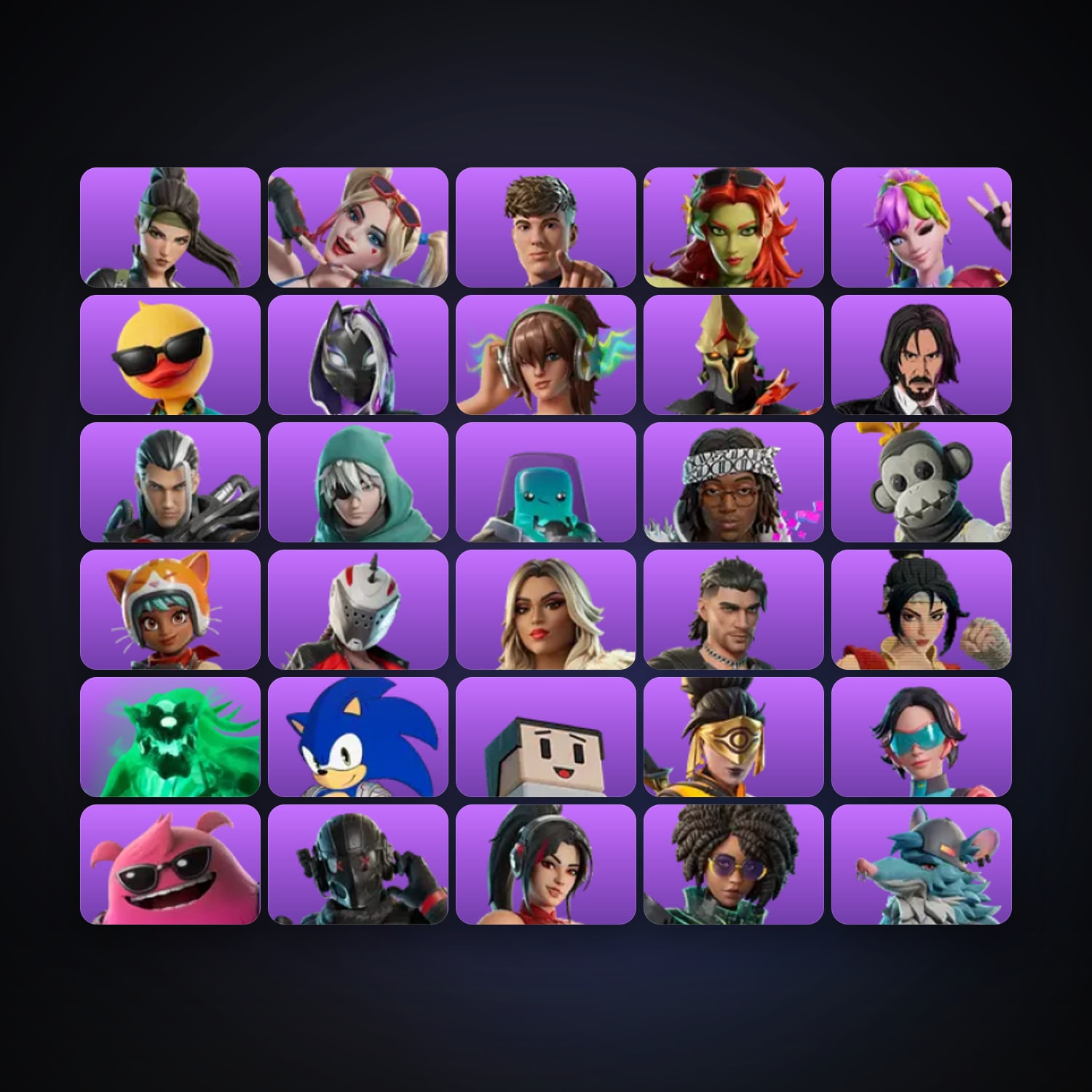 Fortnite locker — 33 skins — 300 V-Bucks — lvl 344 — HabibiAccounts