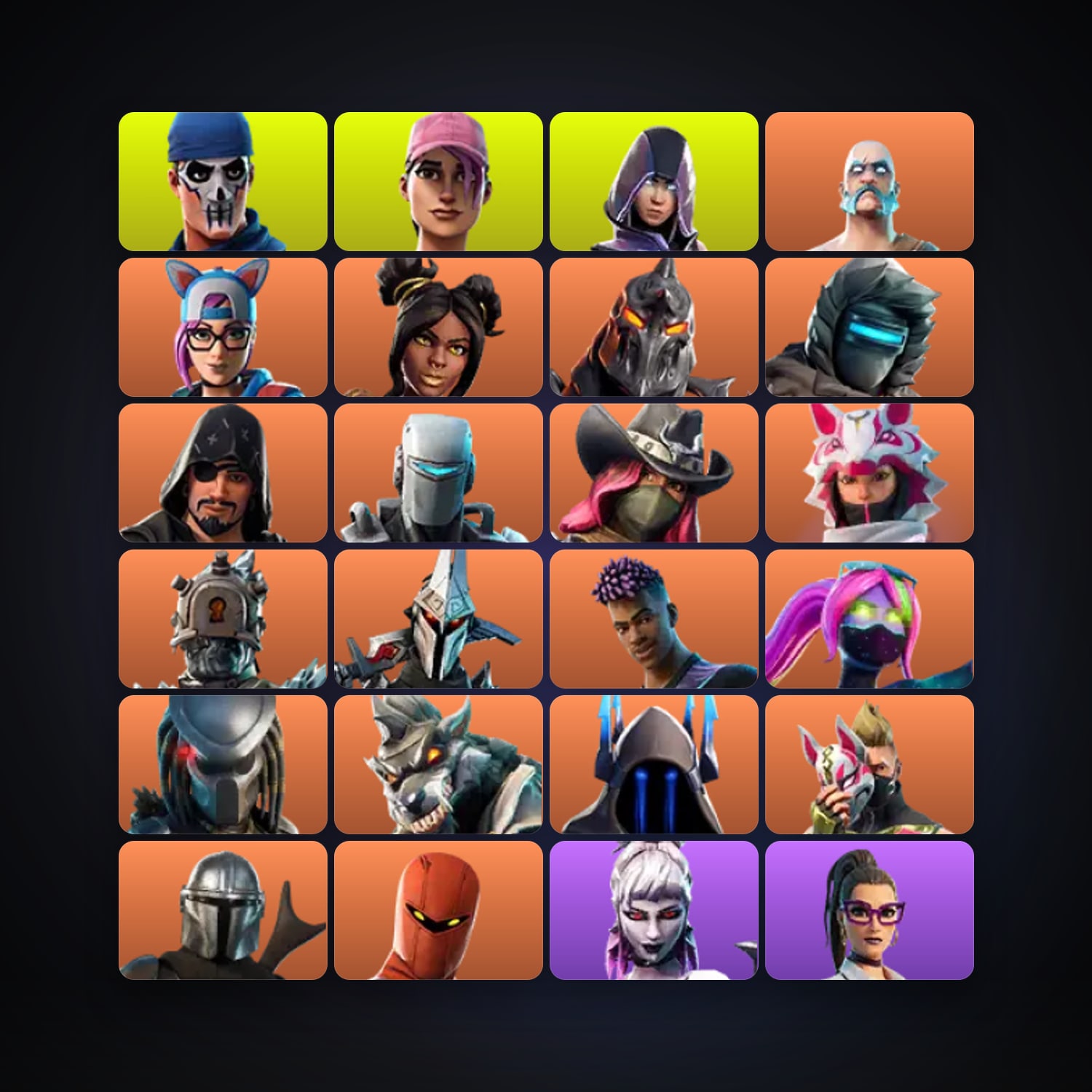 Fortnite locker — 99 skins — 50 V-Bucks — lvl 2055 — HabibiAccounts